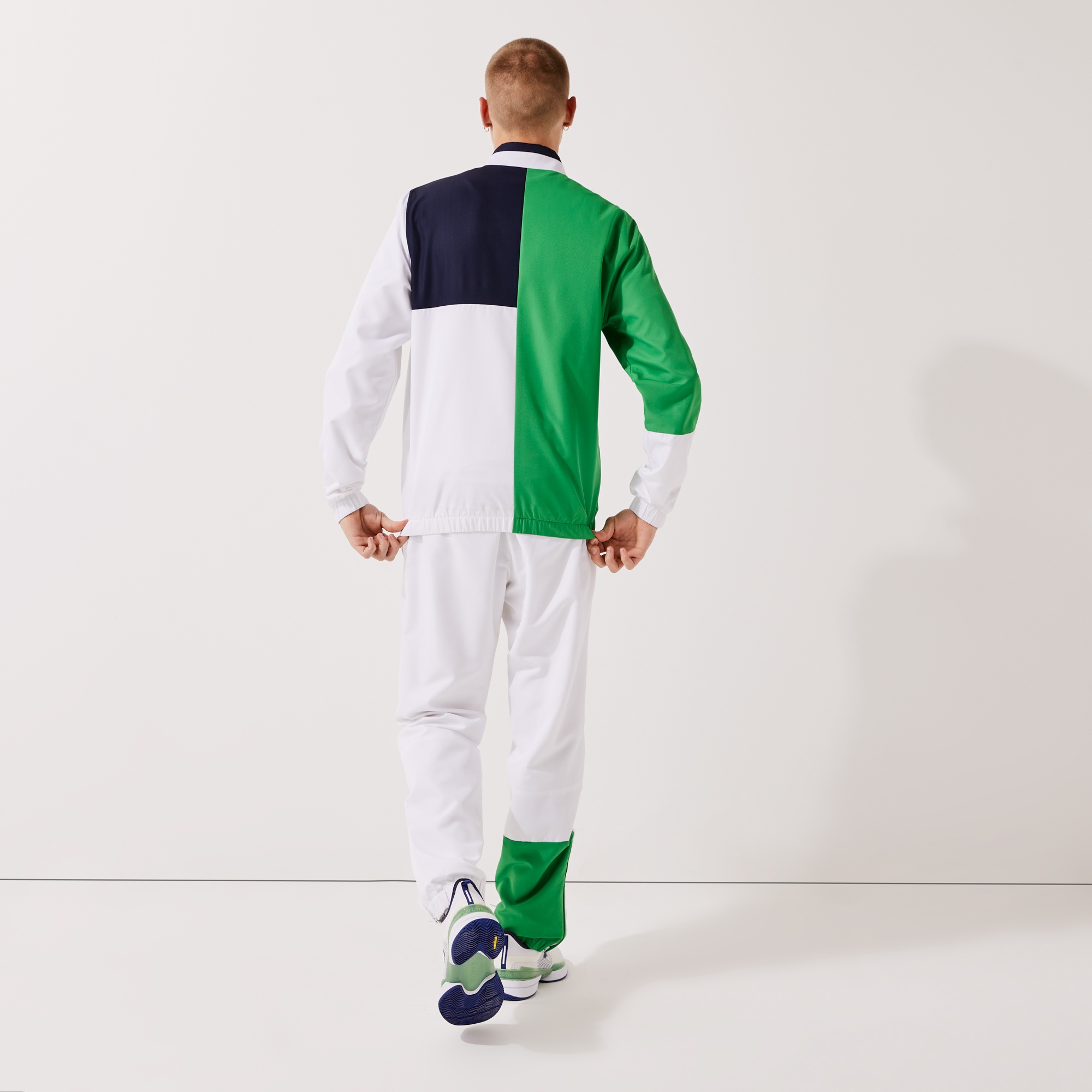 Lacoste SPORT Erkek Regular Fit Dik Yaka Renk Bloklu Beyaz Eşofman Takımı