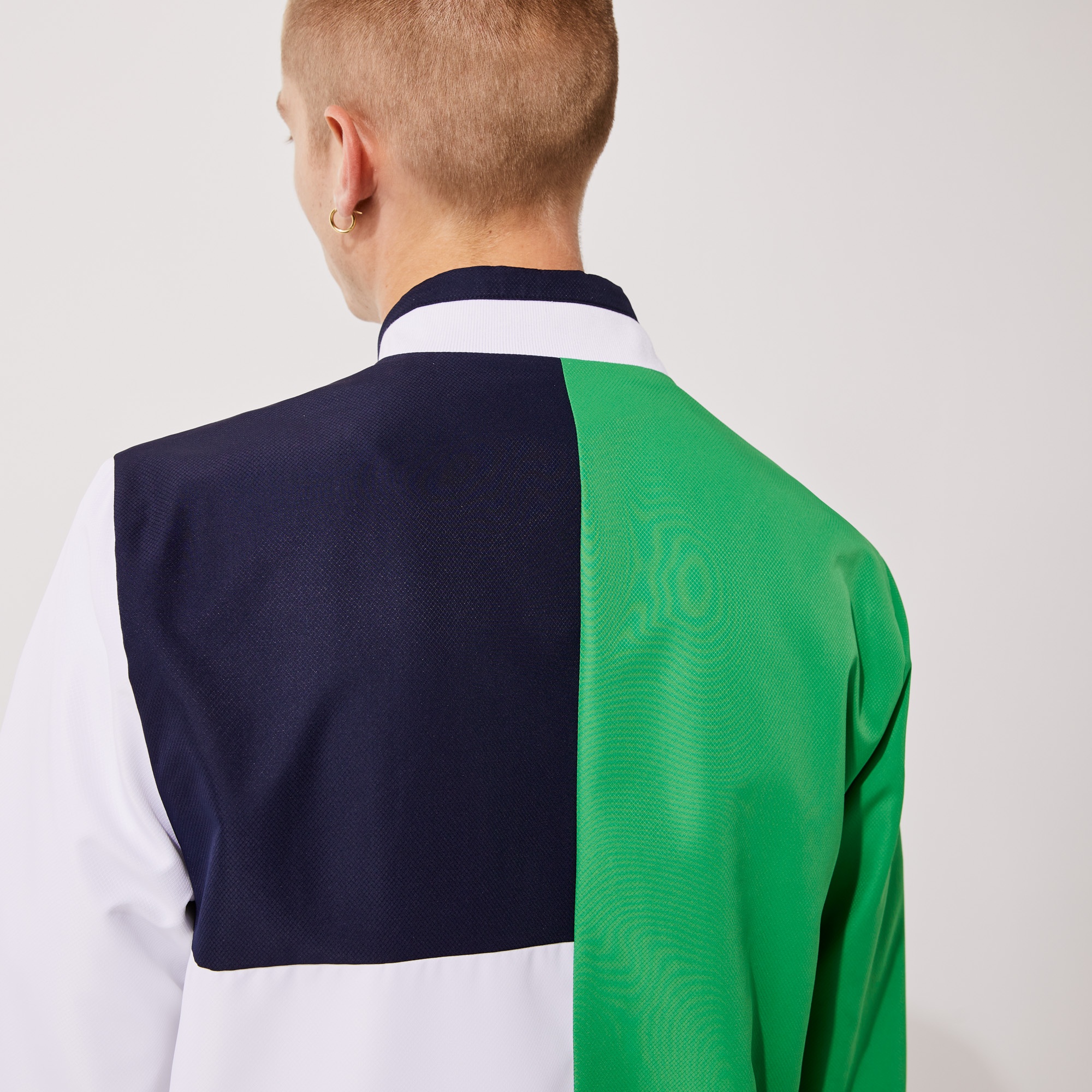 Lacoste SPORT Erkek Regular Fit Dik Yaka Renk Bloklu Beyaz Eşofman Takımı
