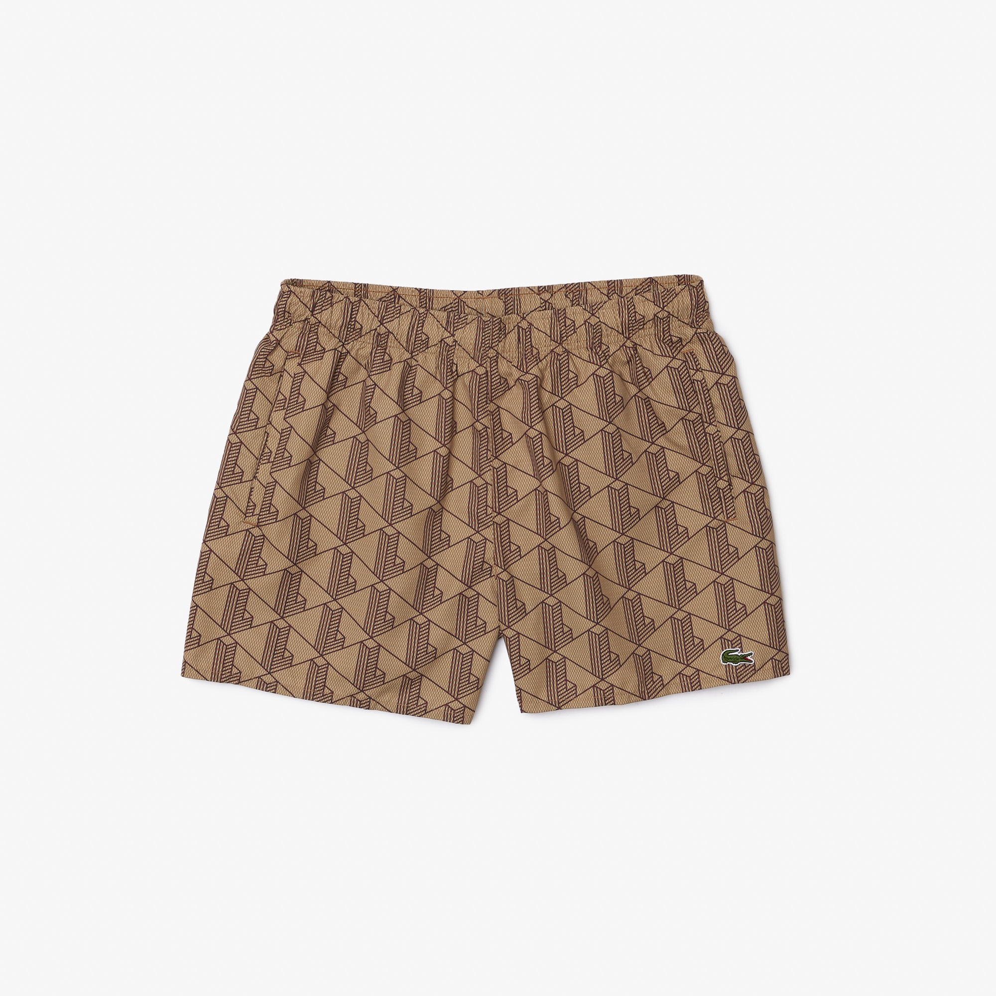 Lacoste L!VE Monogram Erkek Bej Mayo Şort