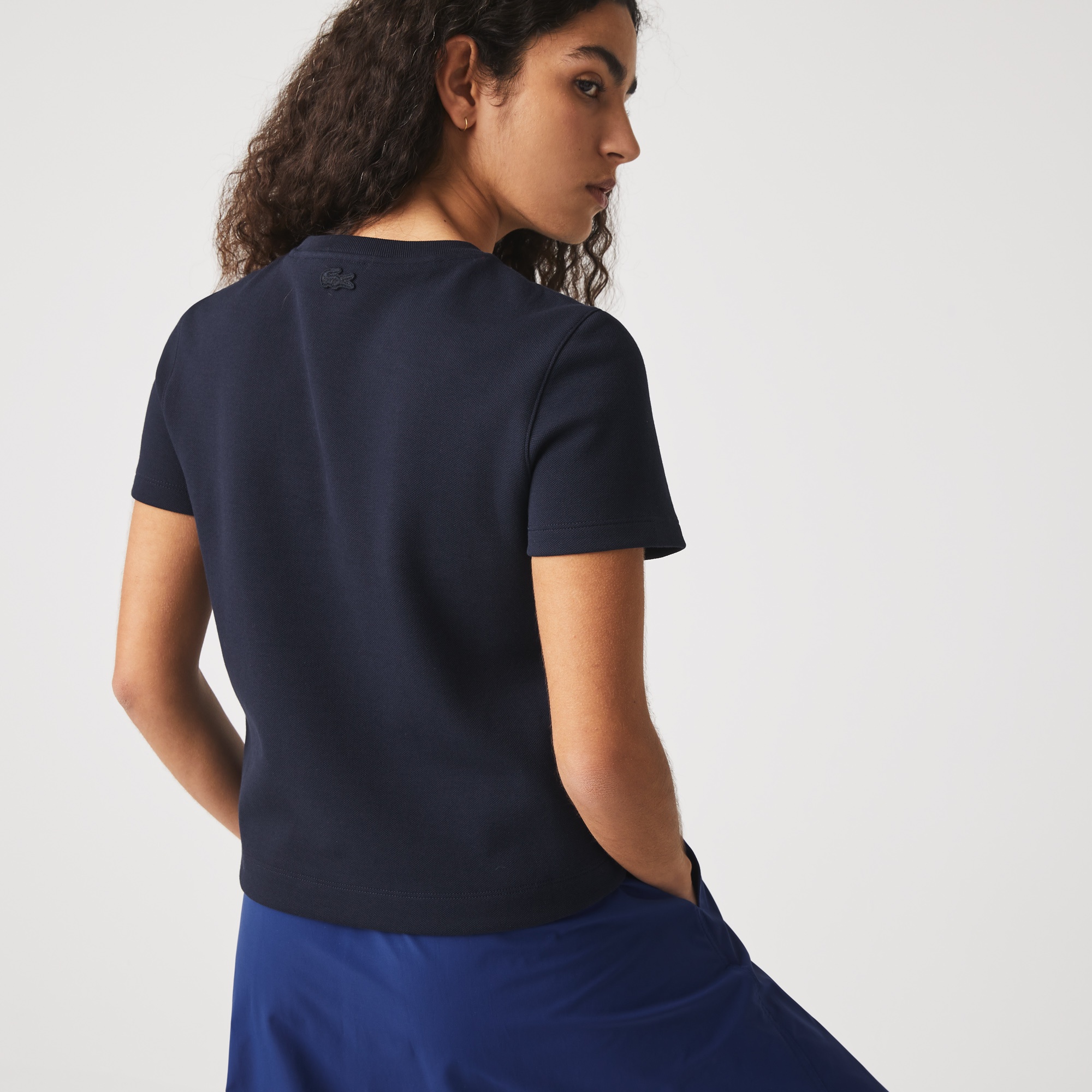 Lacoste Kadın Regular Fit Bisiklet Yaka Lacivert T-Shirt
