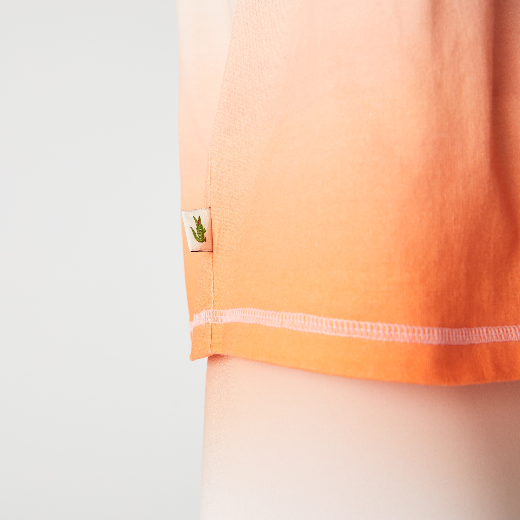 Lacoste L!VE Kadın Oversize Fit Bisiklet Yaka Turuncu T-Shirt