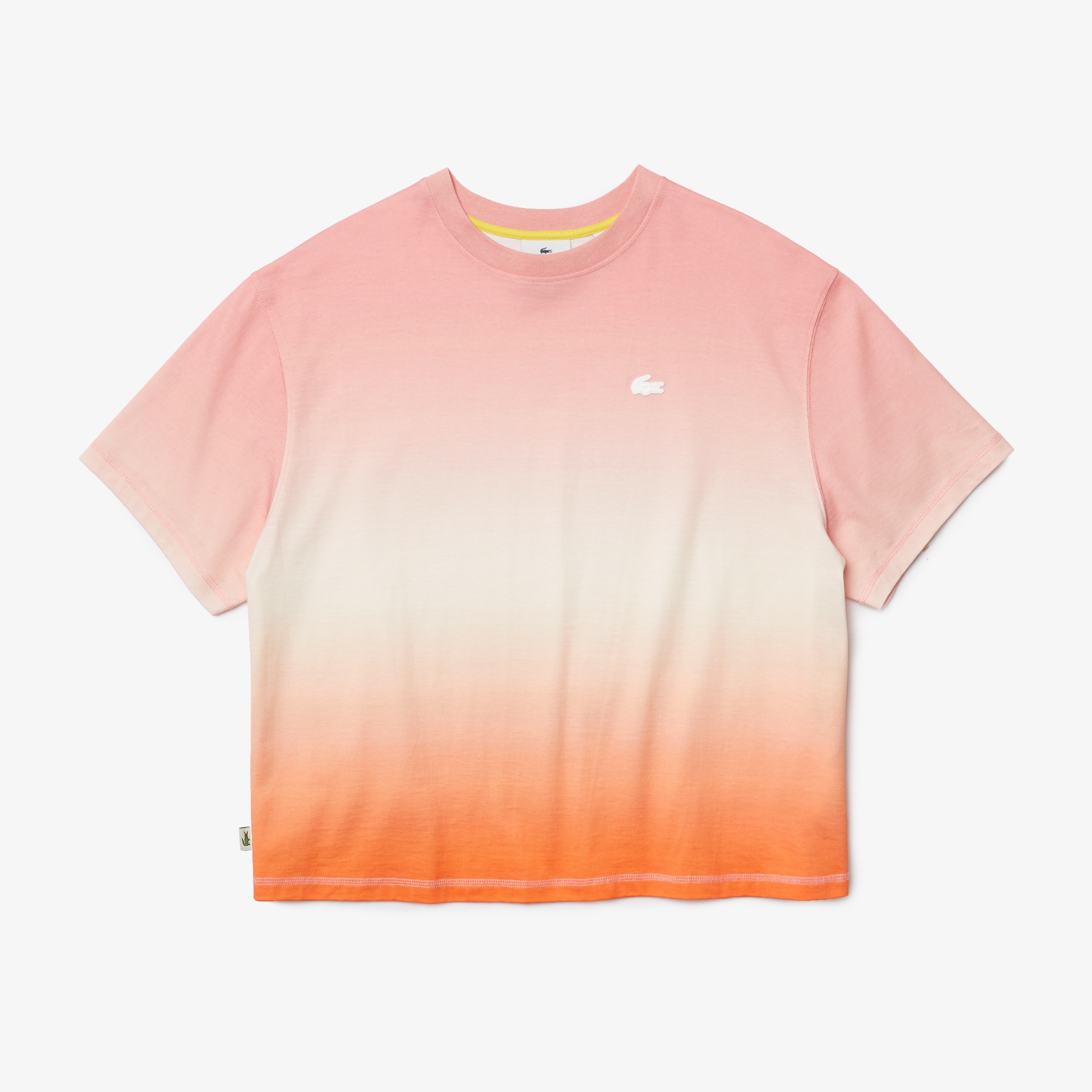 Lacoste L!VE Kadın Oversize Fit Bisiklet Yaka Turuncu T-Shirt