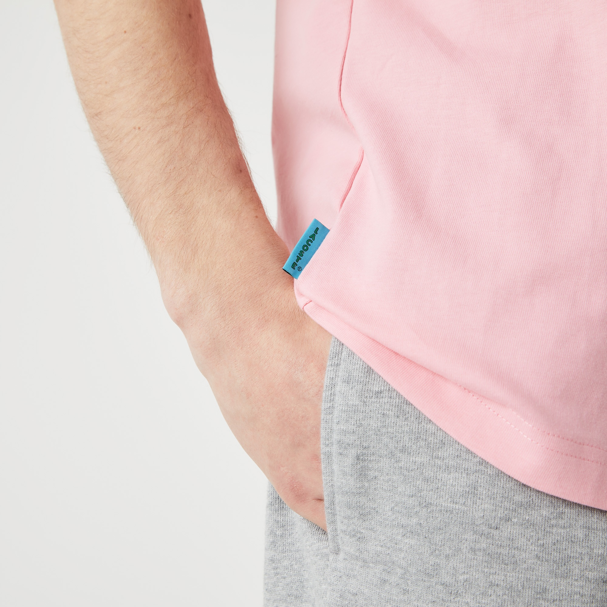 Lacoste L!VE Unisex Relaxed Fit Bisiklet Yaka Pembe T-Shirt