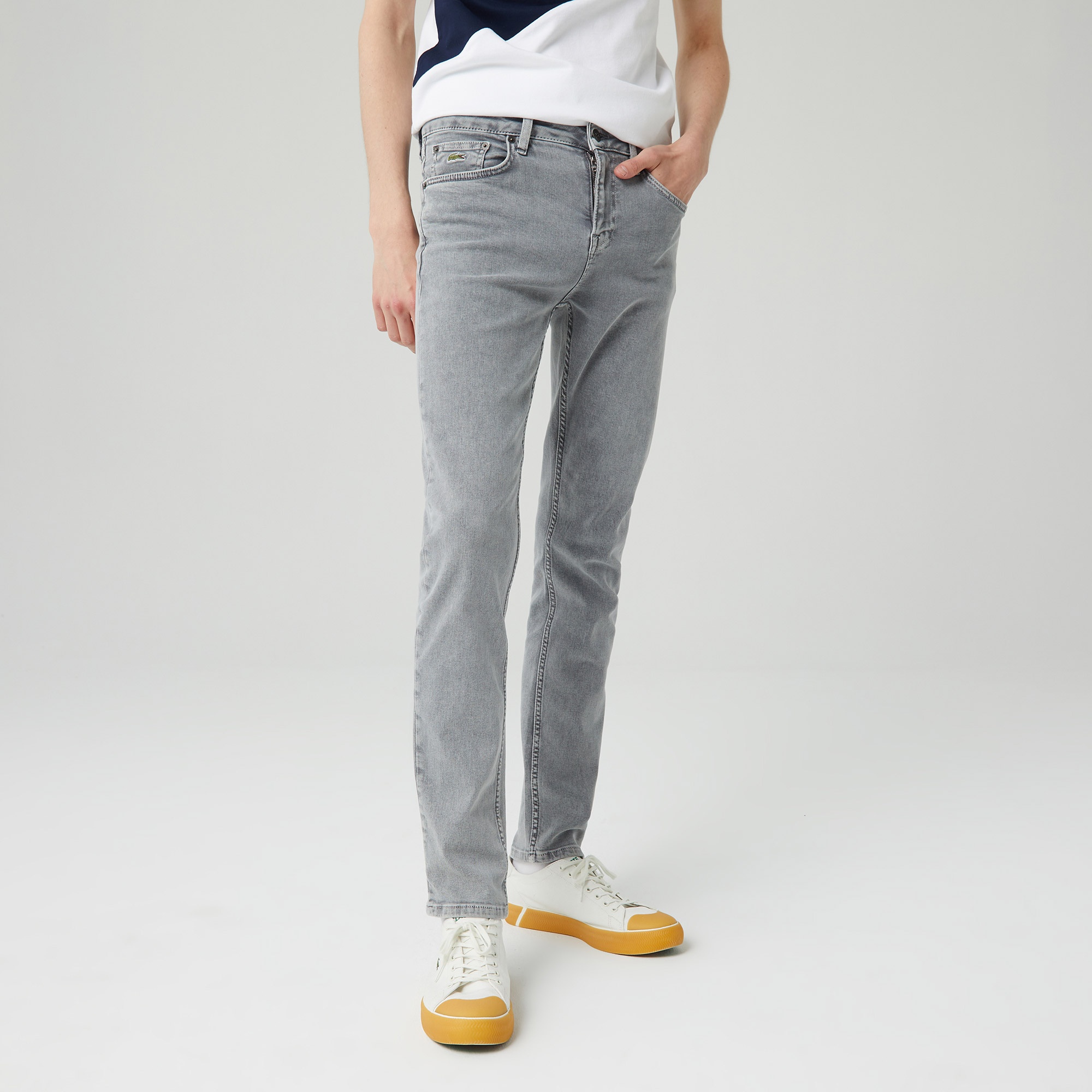 Lacoste Erkek Slim Fit Gri Denim Pantolon