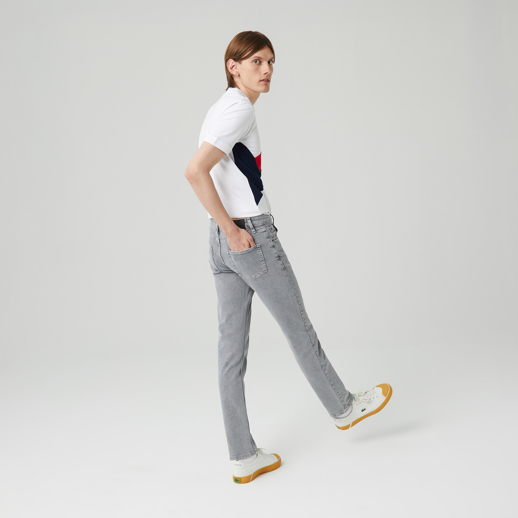 Lacoste Erkek Slim Fit Gri Denim Pantolon