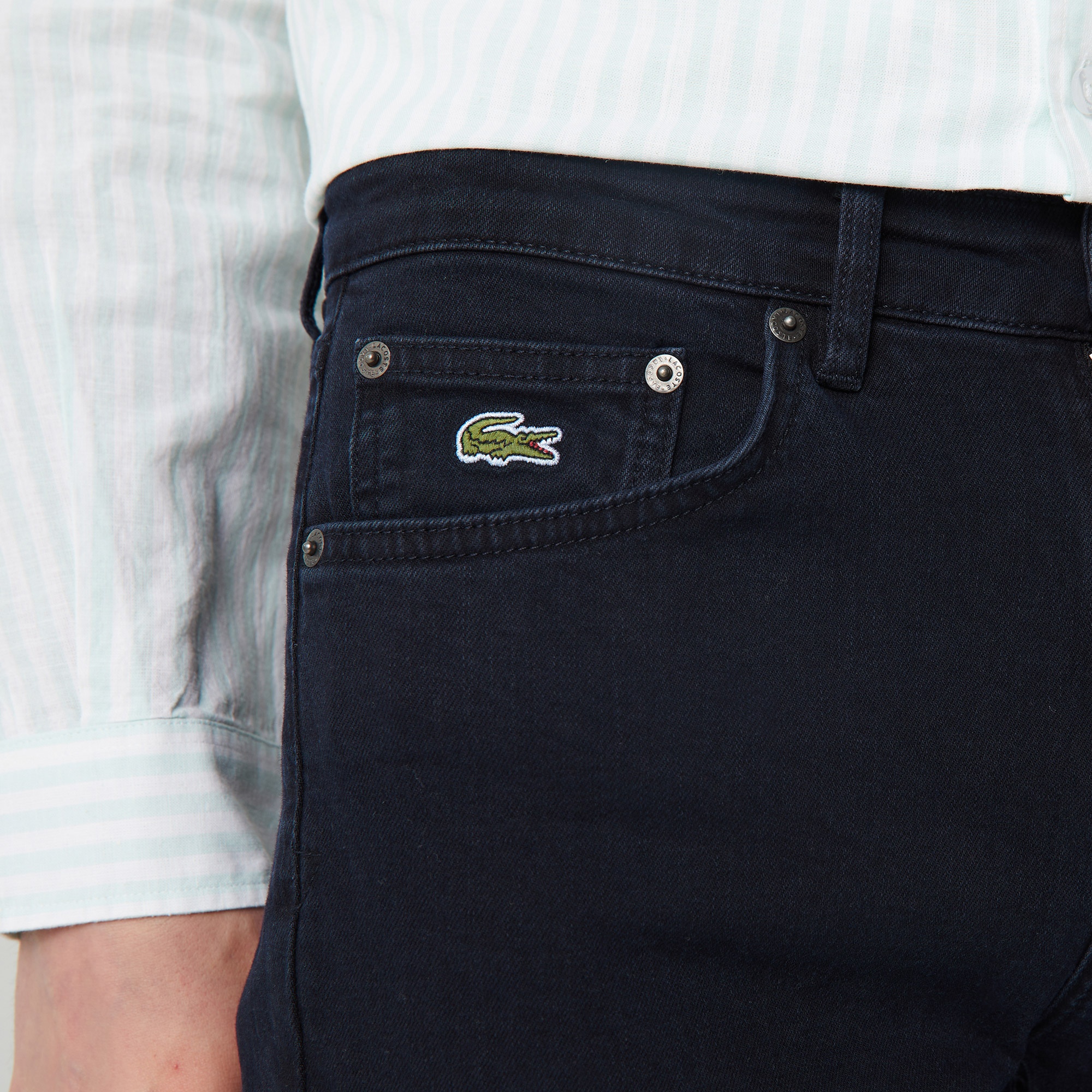 Lacoste Erkek Slim Fit Lacivert Denim Pantolon