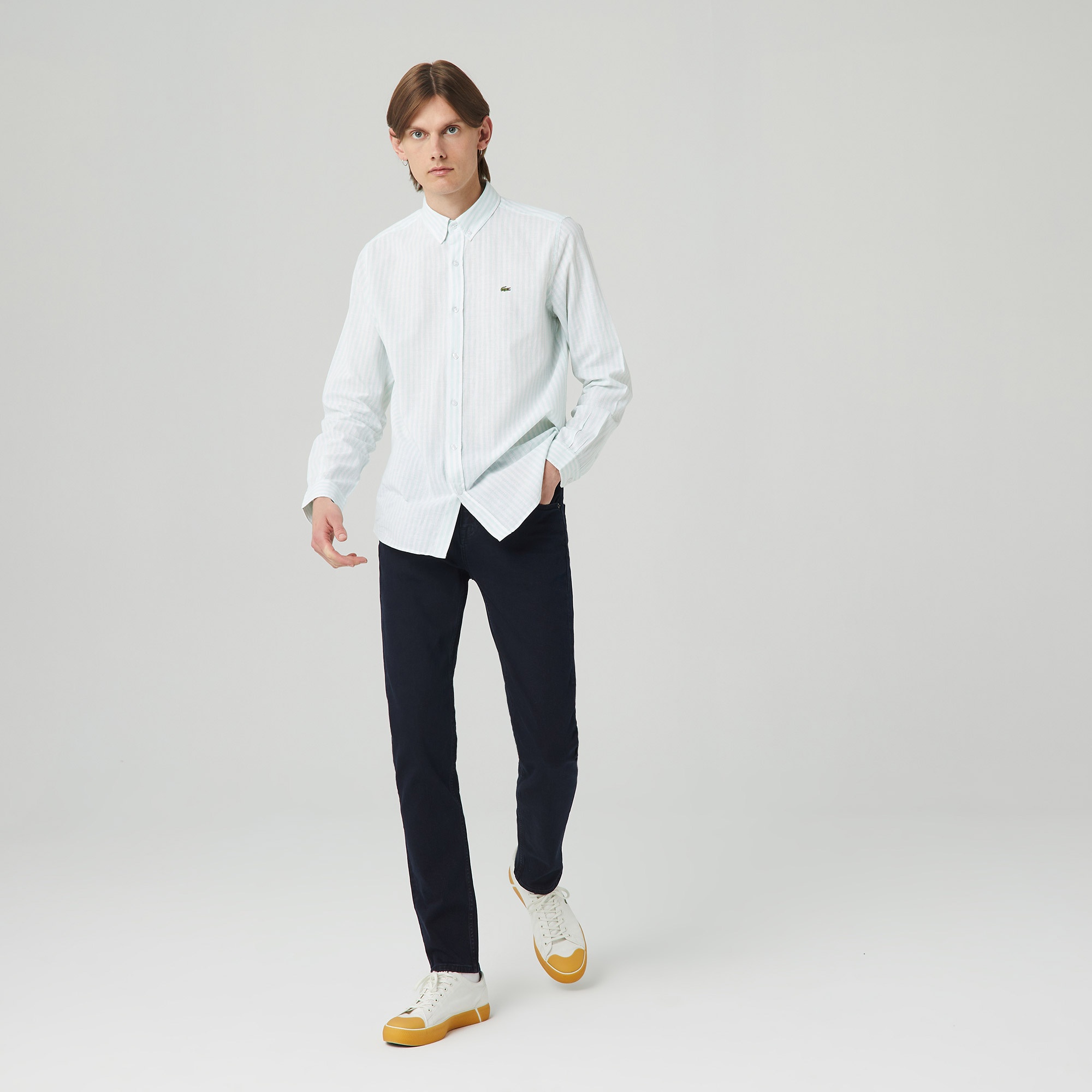 Lacoste Erkek Slim Fit Lacivert Denim Pantolon