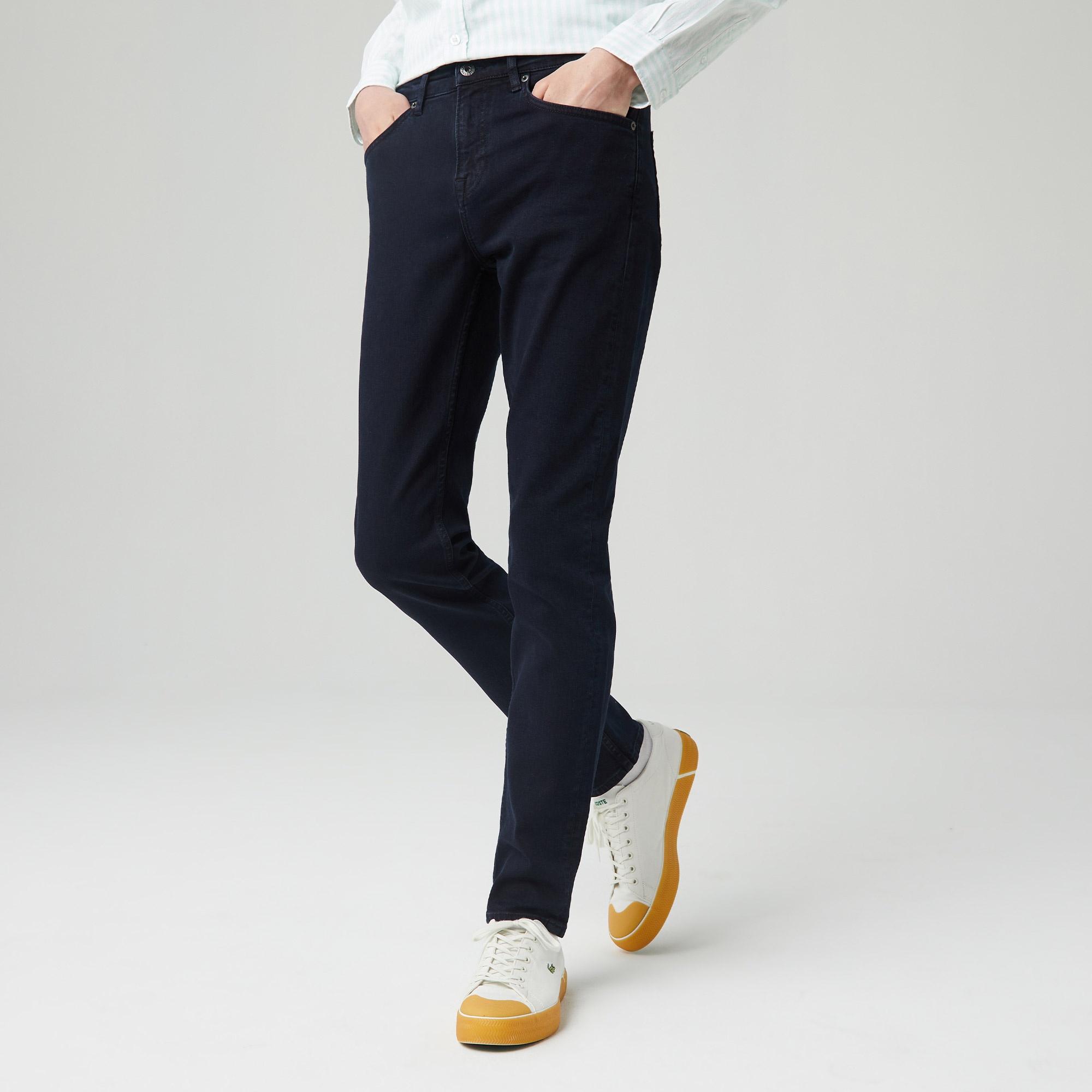 Lacoste Erkek Slim Fit Lacivert Denim Pantolon