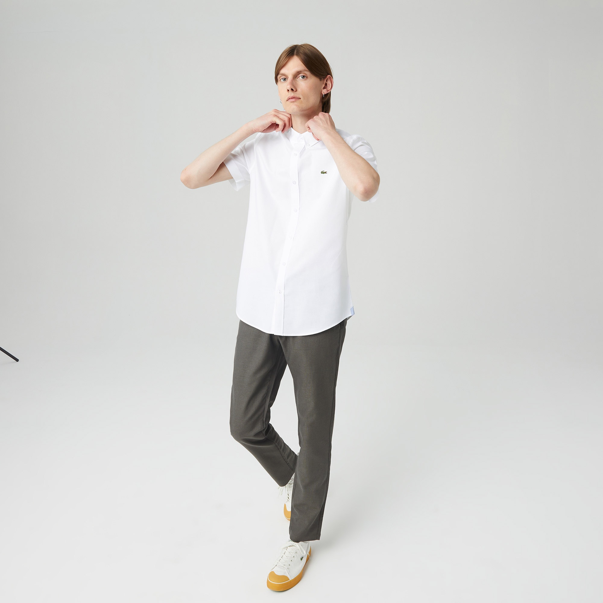 Lacoste Erkek Regular Fit Kısa Kollu Beyaz Gömlek