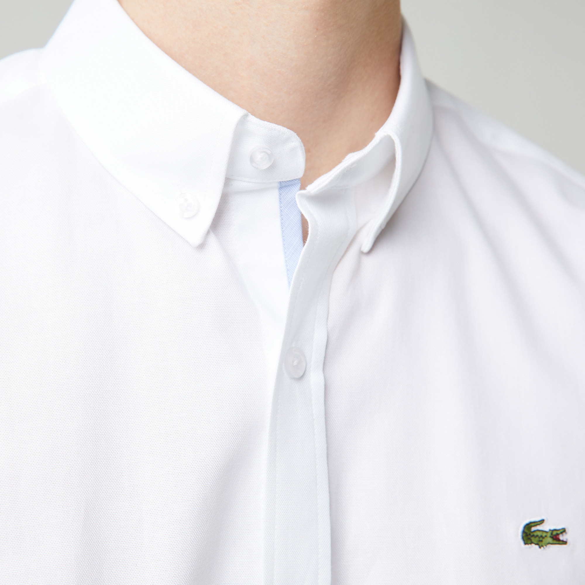 Lacoste Erkek Regular Fit Kısa Kollu Beyaz Gömlek