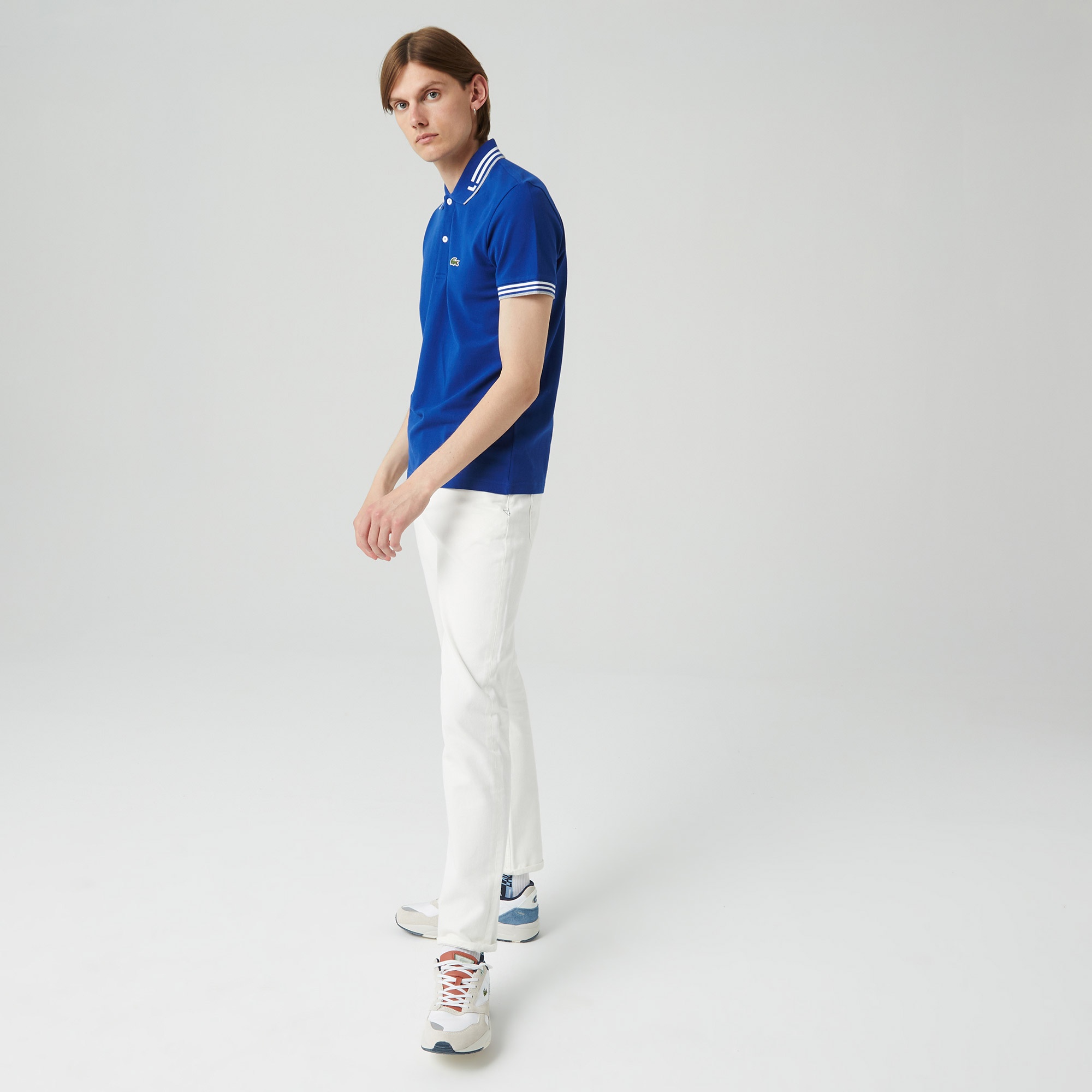 Lacoste Erkek Regular Fit Çizgili Lacivert Polo