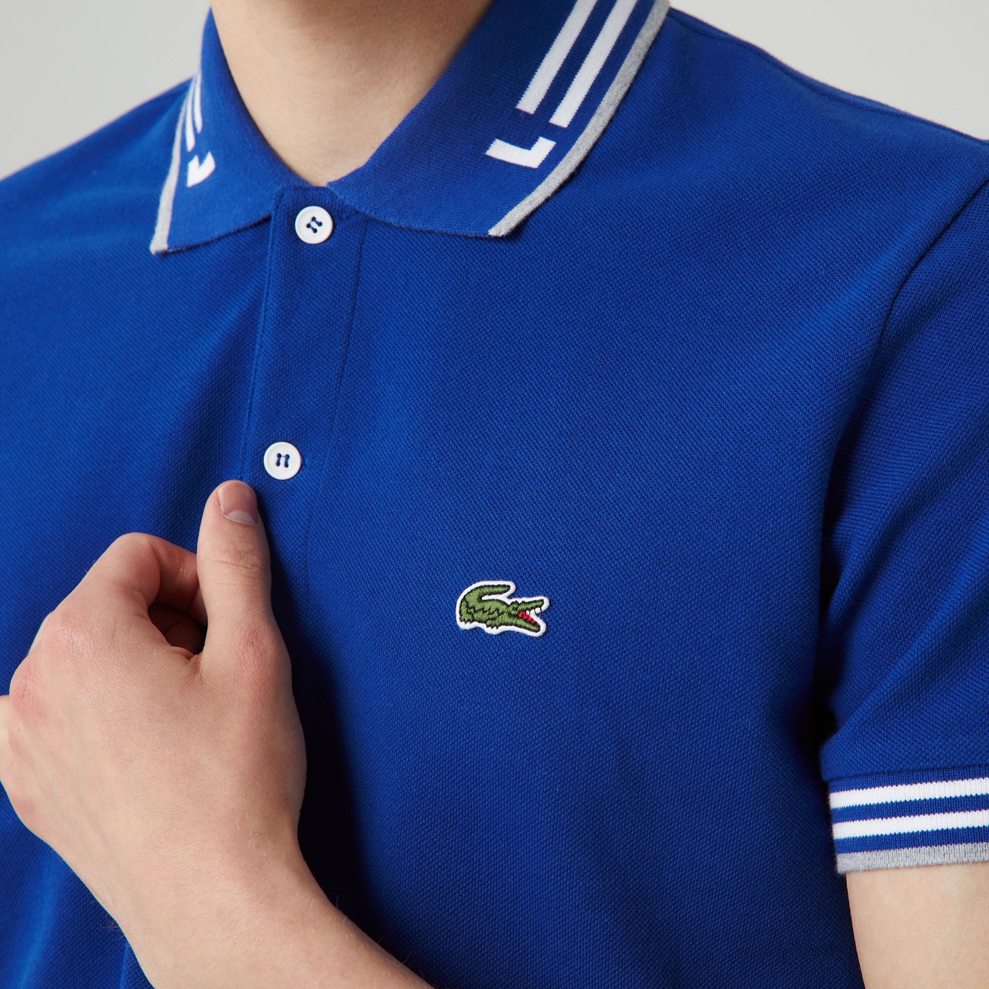 Lacoste Erkek Regular Fit Çizgili Lacivert Polo