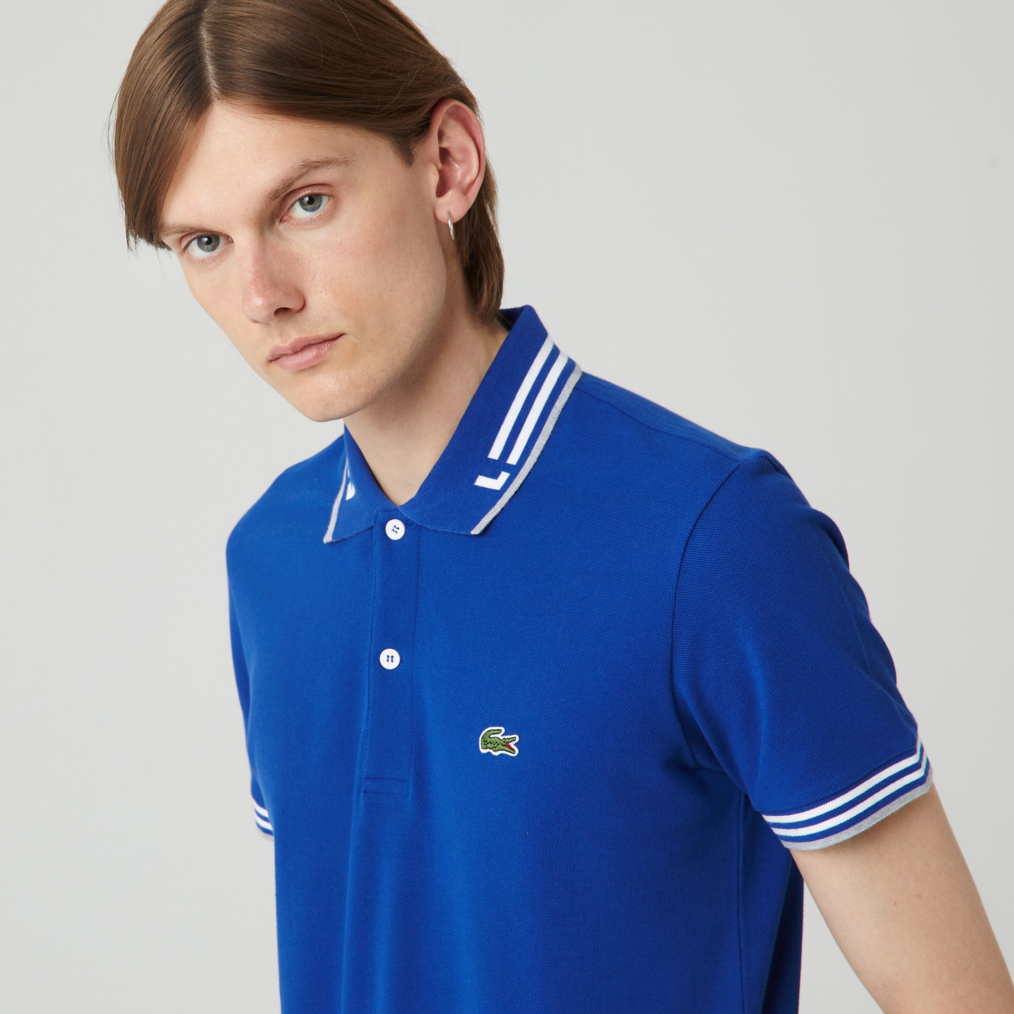 Lacoste Erkek Regular Fit Çizgili Lacivert Polo