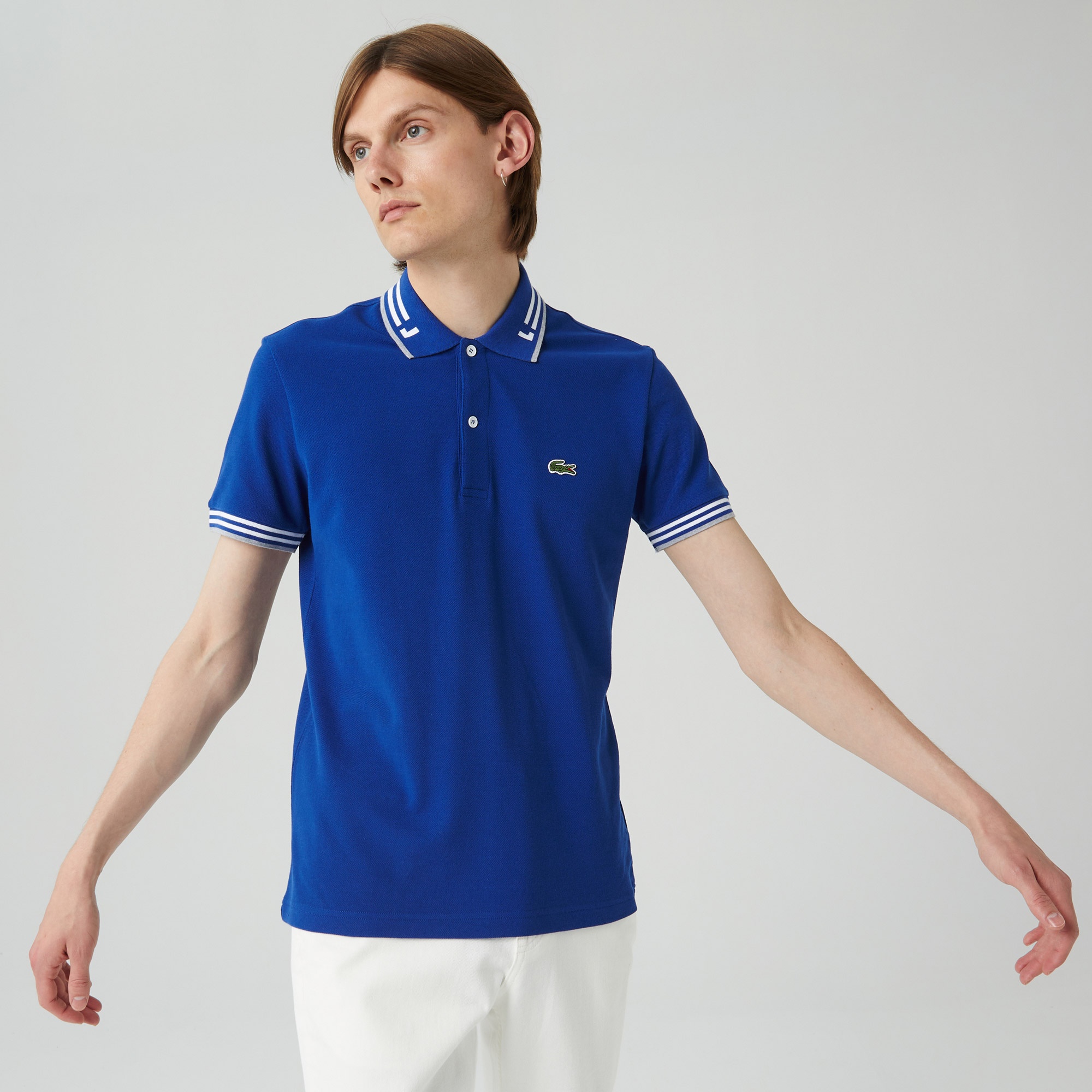 Lacoste Erkek Regular Fit Çizgili Lacivert Polo