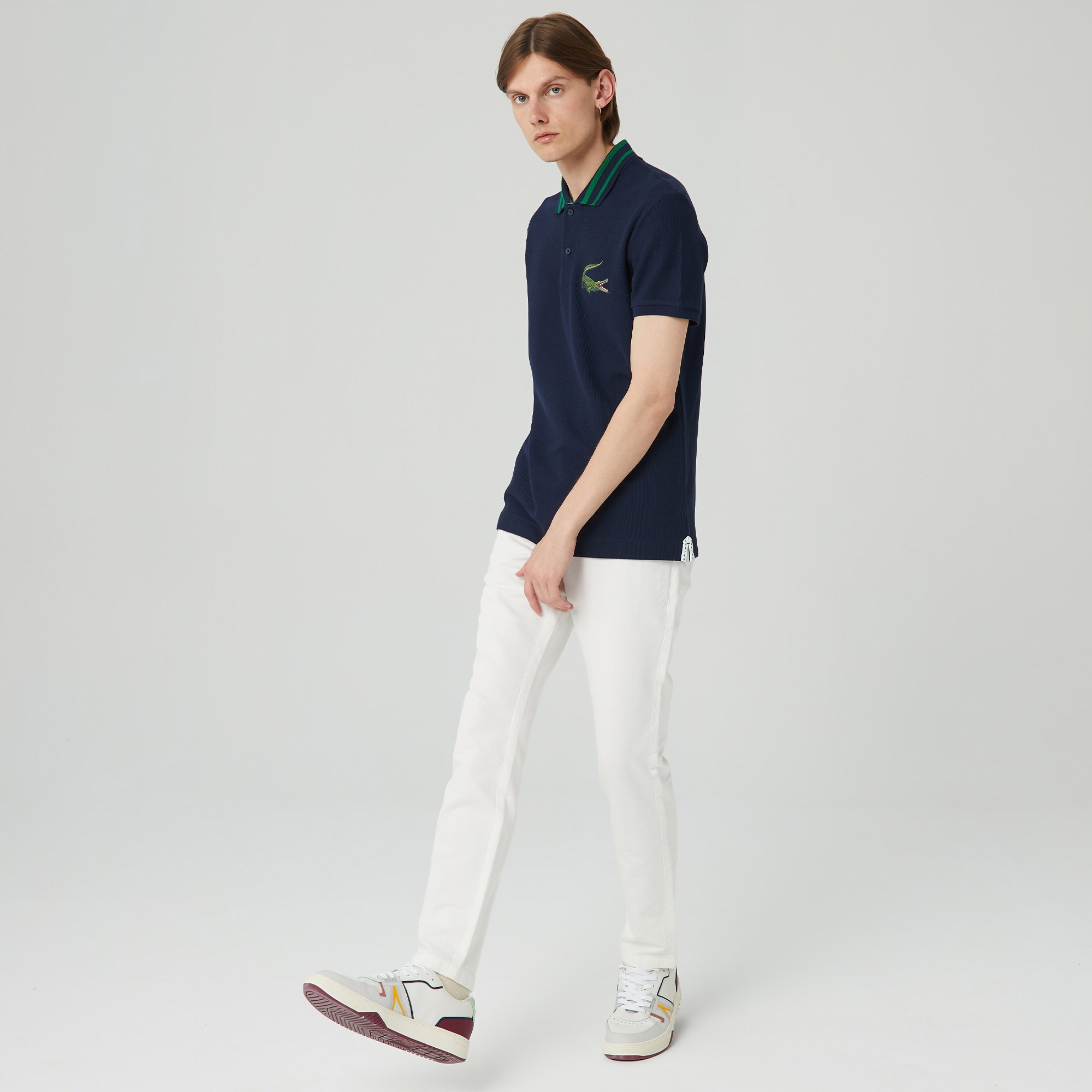Lacoste Erkek Slim Fit Baskılı Lacivert Polo