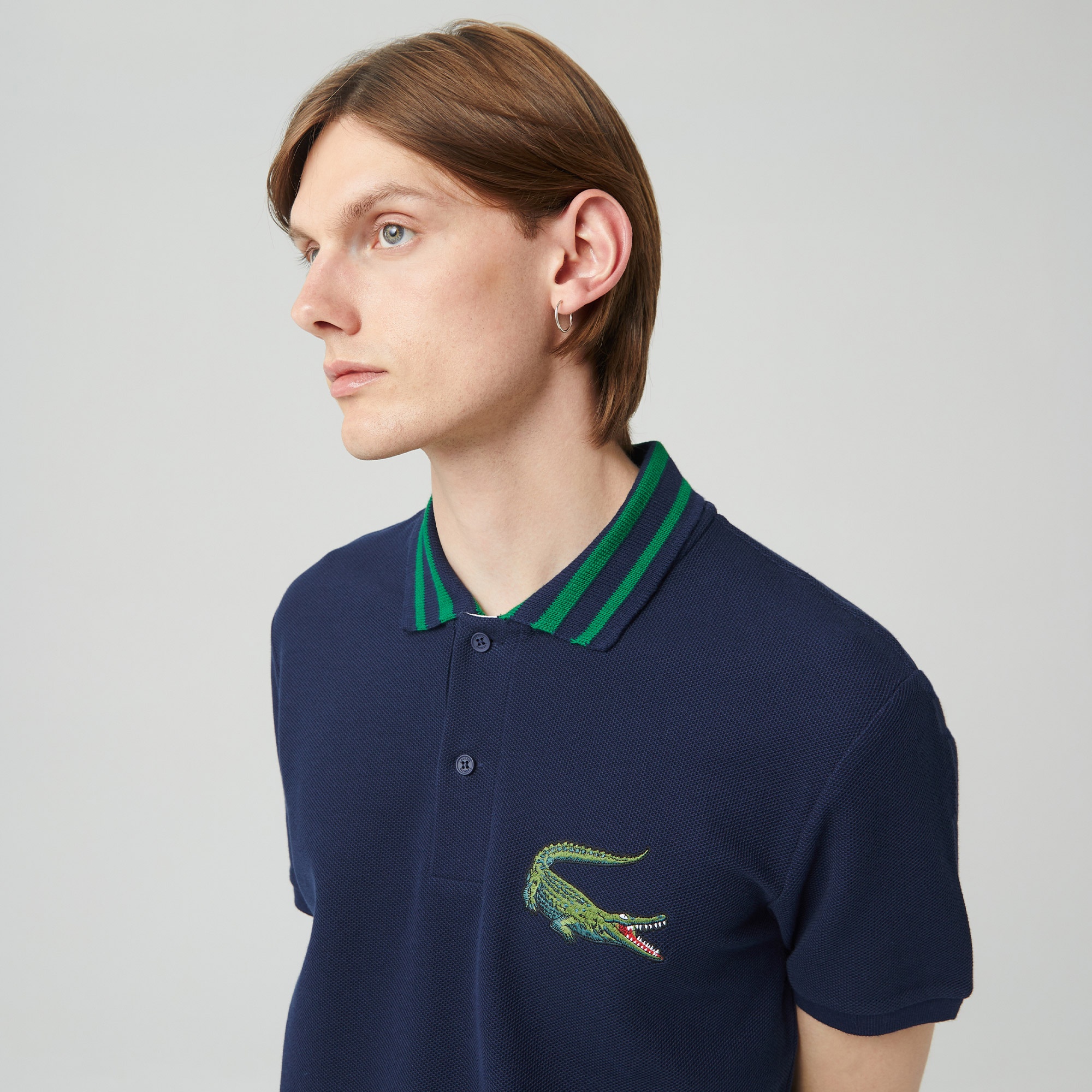 Lacoste Erkek Slim Fit Baskılı Lacivert Polo