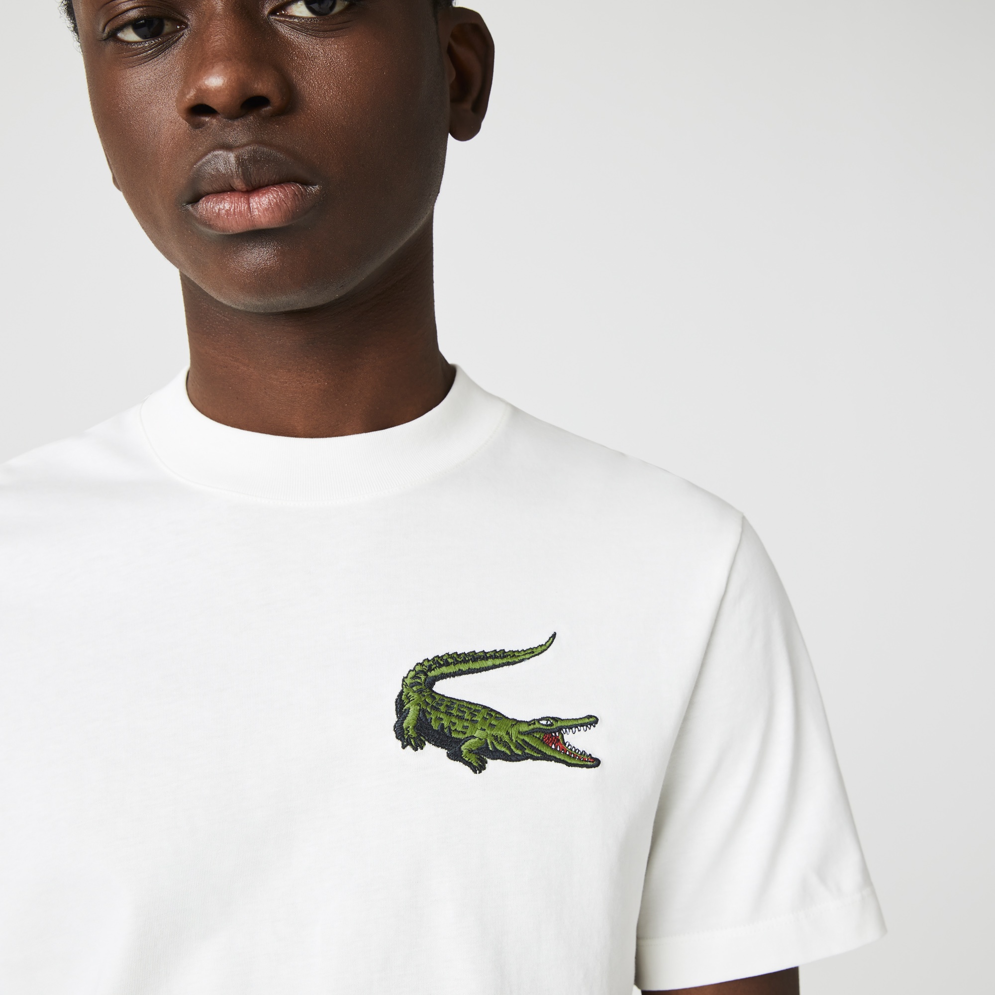Lacoste Erkek Regular Fit Bisiklet Yaka Beyaz T-Shirt