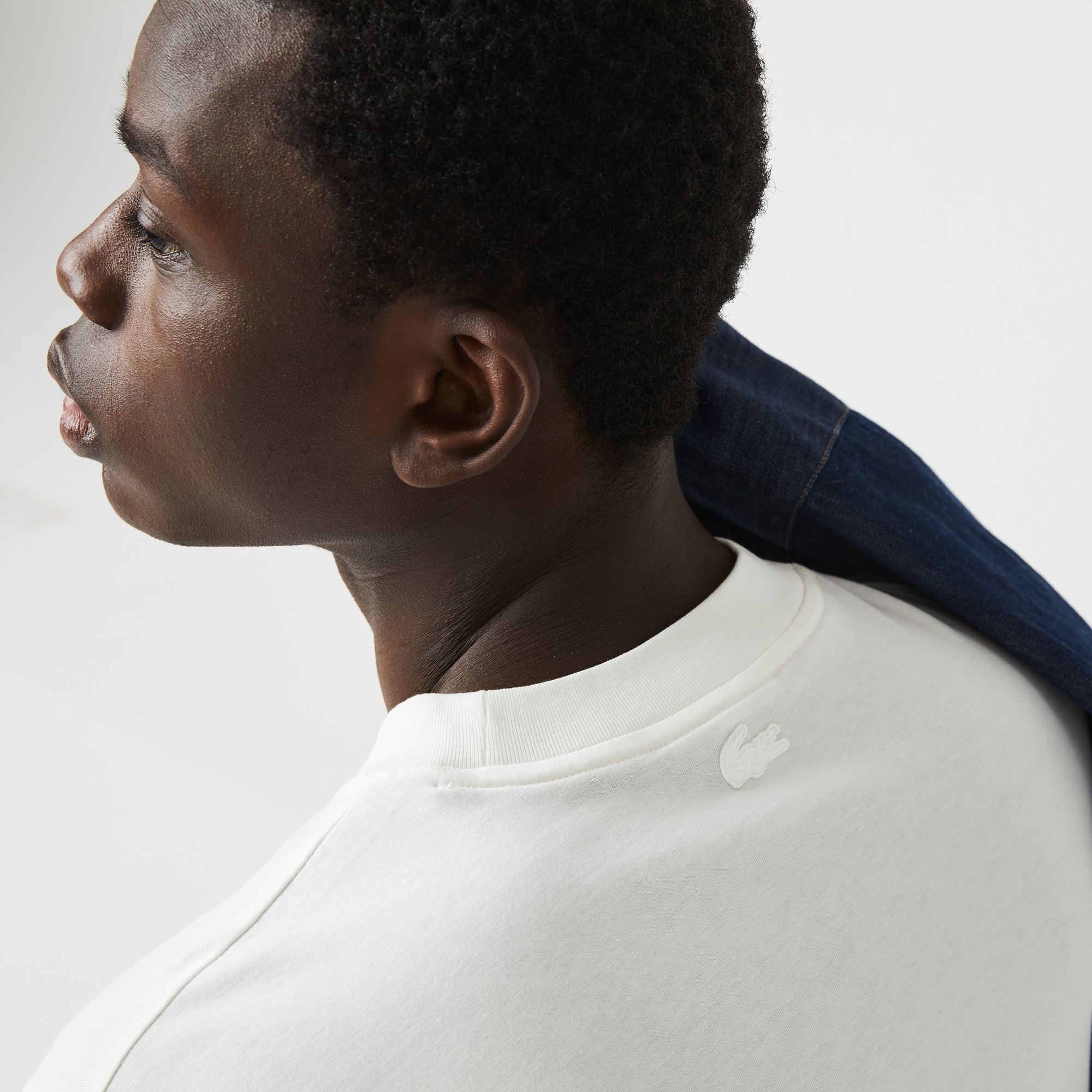 Lacoste Erkek Regular Fit Bisiklet Yaka Beyaz T-Shirt