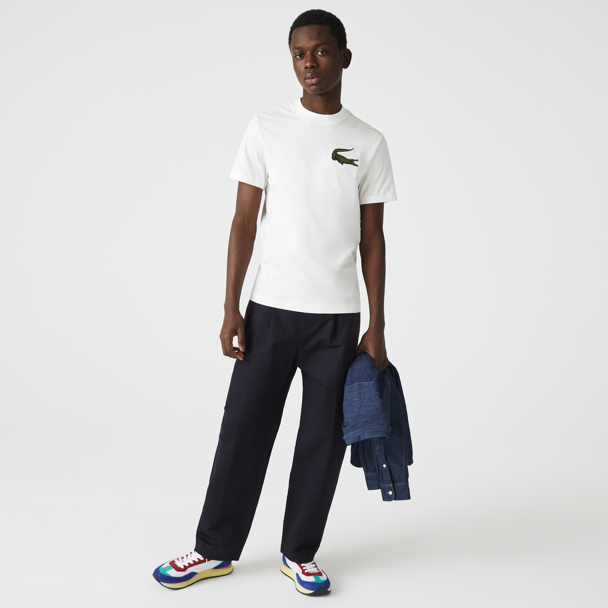 Lacoste Erkek Regular Fit Bisiklet Yaka Beyaz T-Shirt