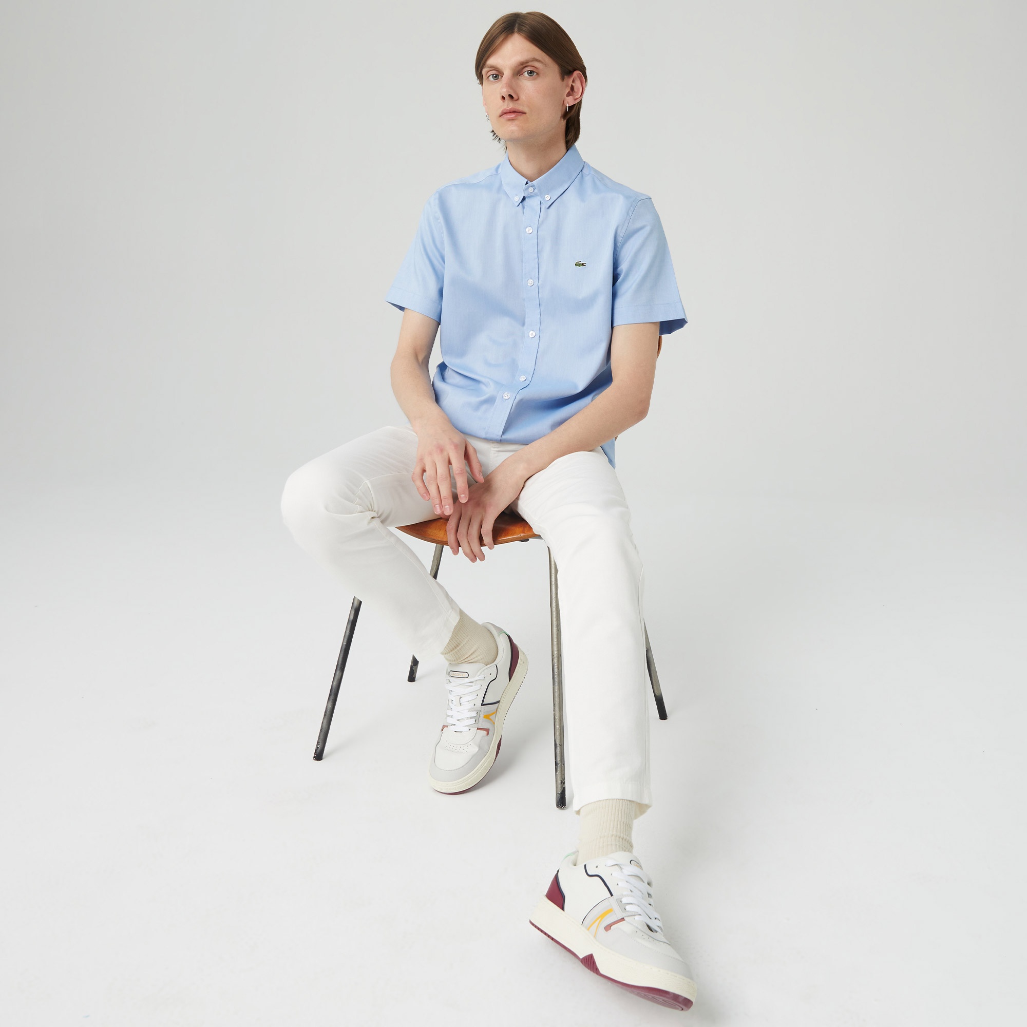 Lacoste Erkek Regular Fit Kısa Kollu Mavi Gömlek