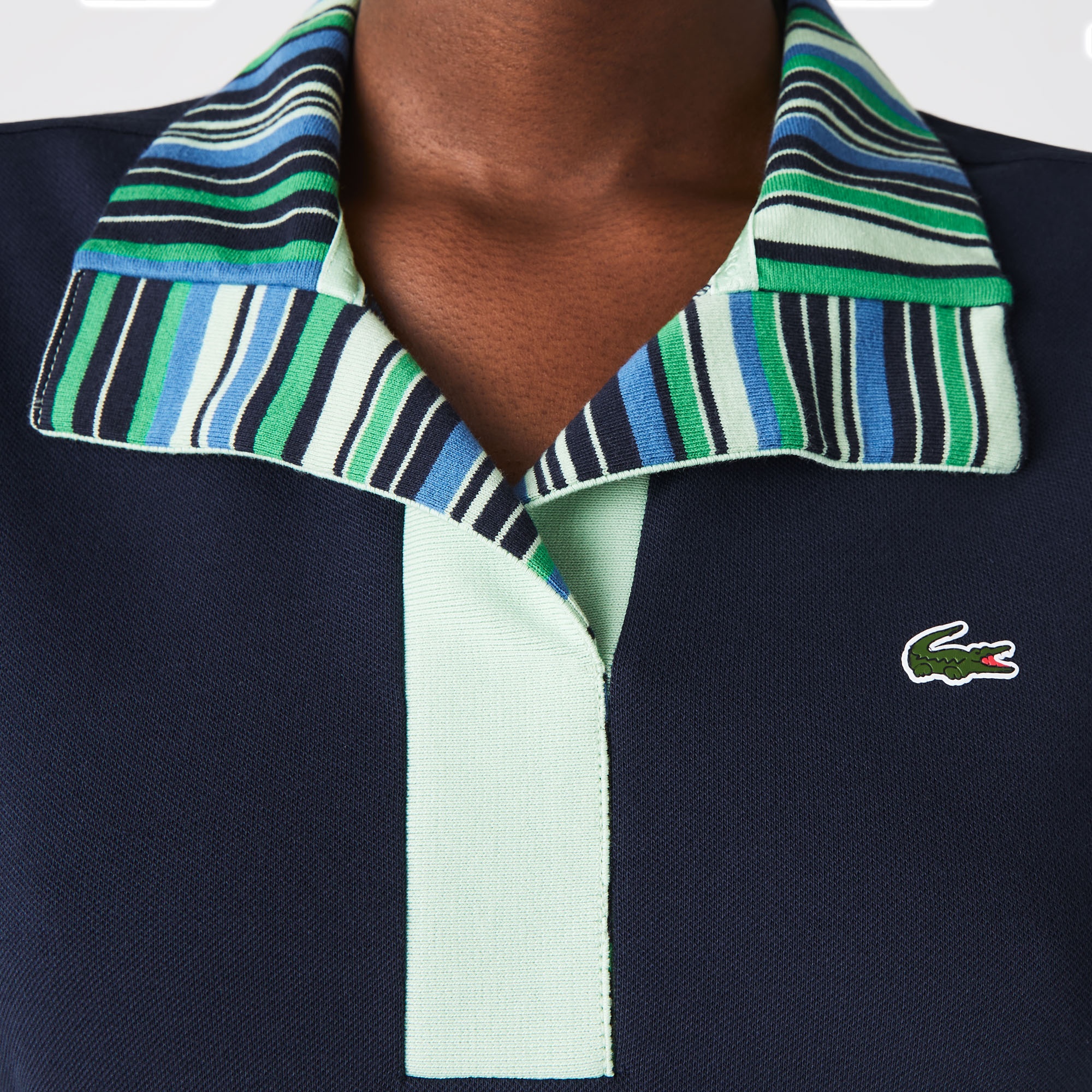 Lacoste SPORT Kadın Regular Fit Kısa Kollu Polo Yaka Lacivert Elbise