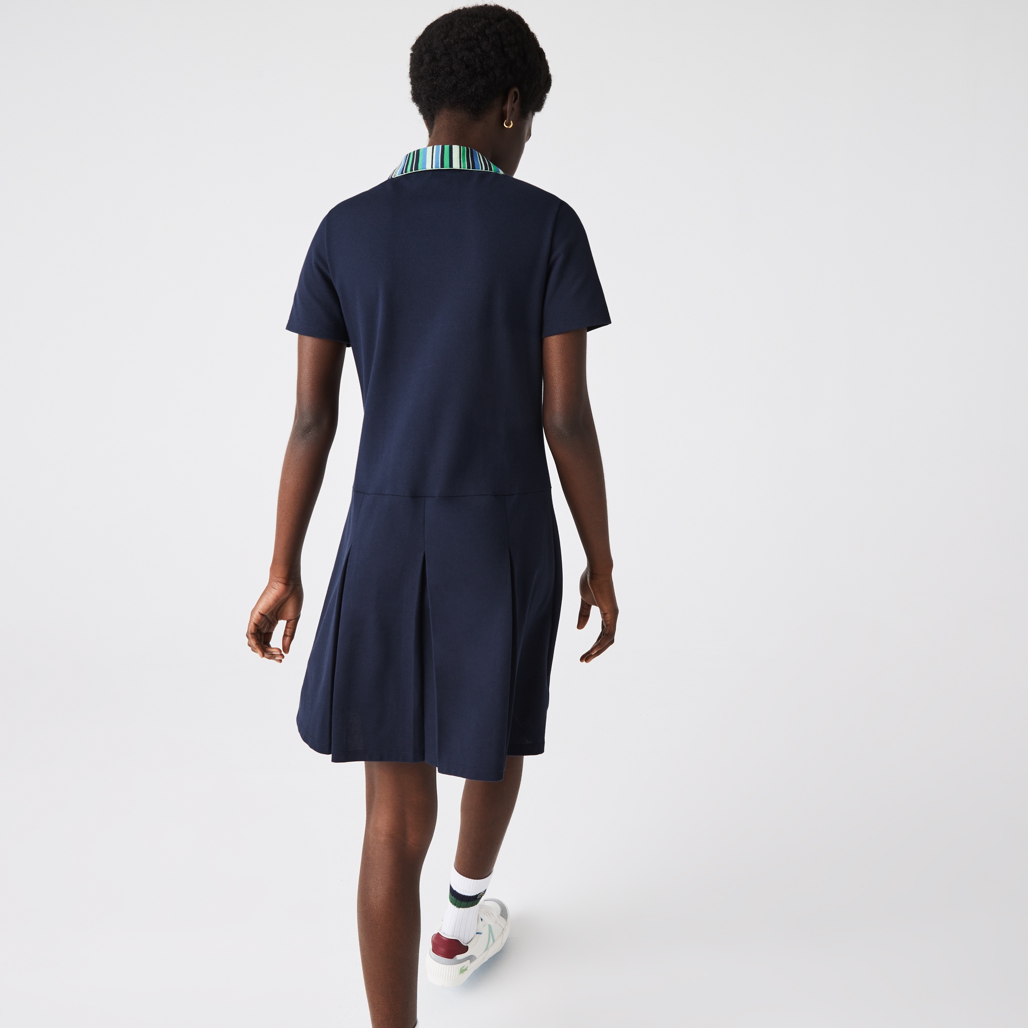 Lacoste SPORT Kadın Regular Fit Kısa Kollu Polo Yaka Lacivert Elbise