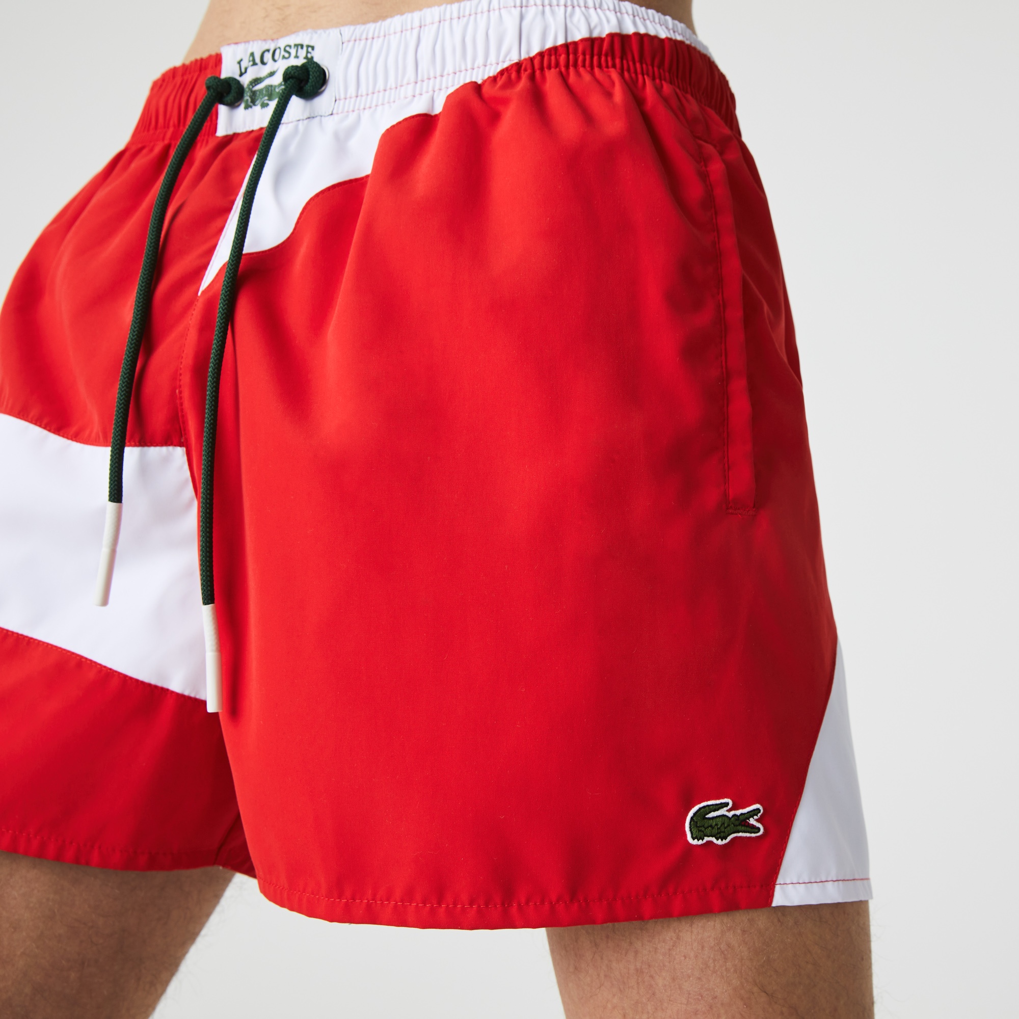 Lacoste Erkek Renk Bloklu Kırmızı Mayo Şort