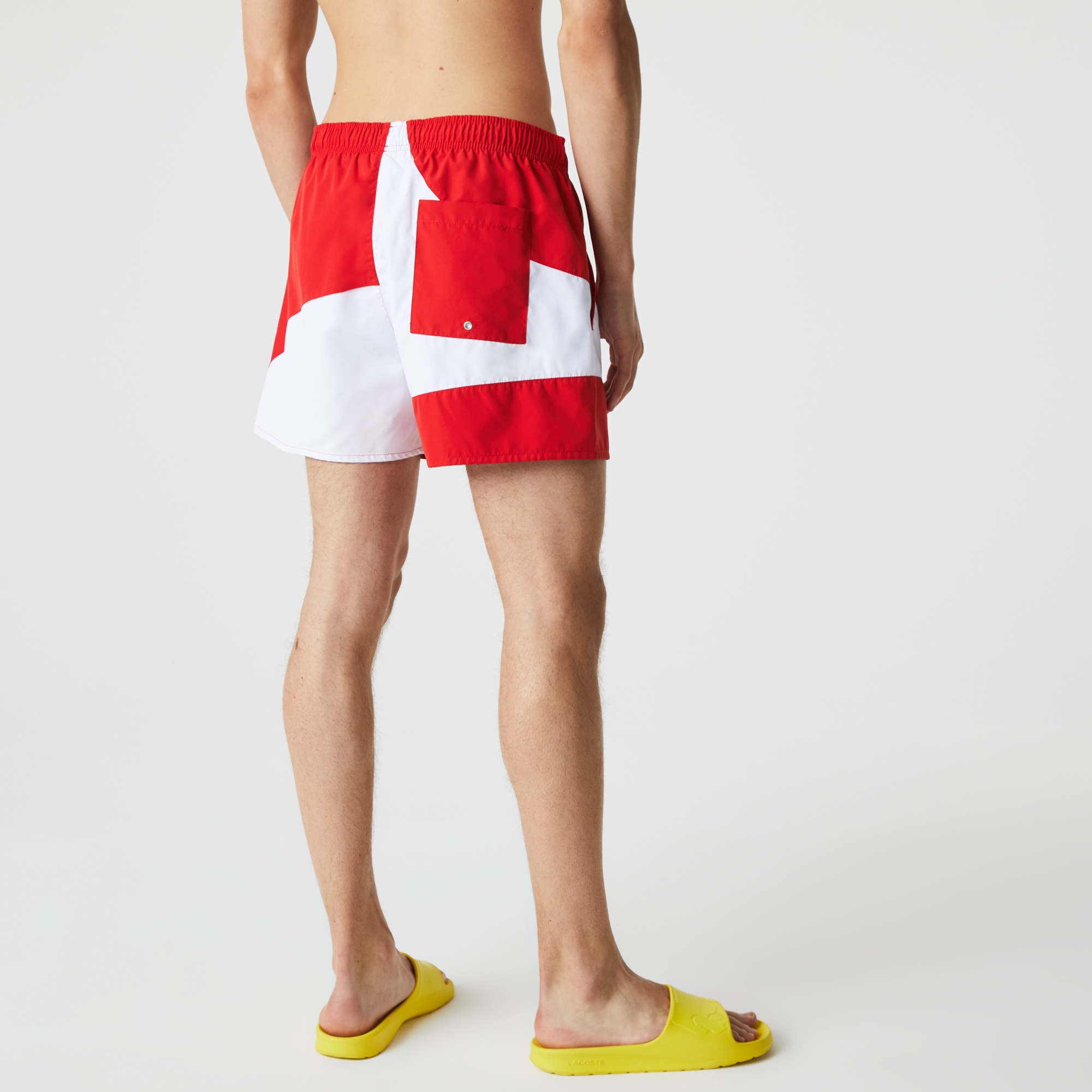 Lacoste Erkek Renk Bloklu Kırmızı Mayo Şort