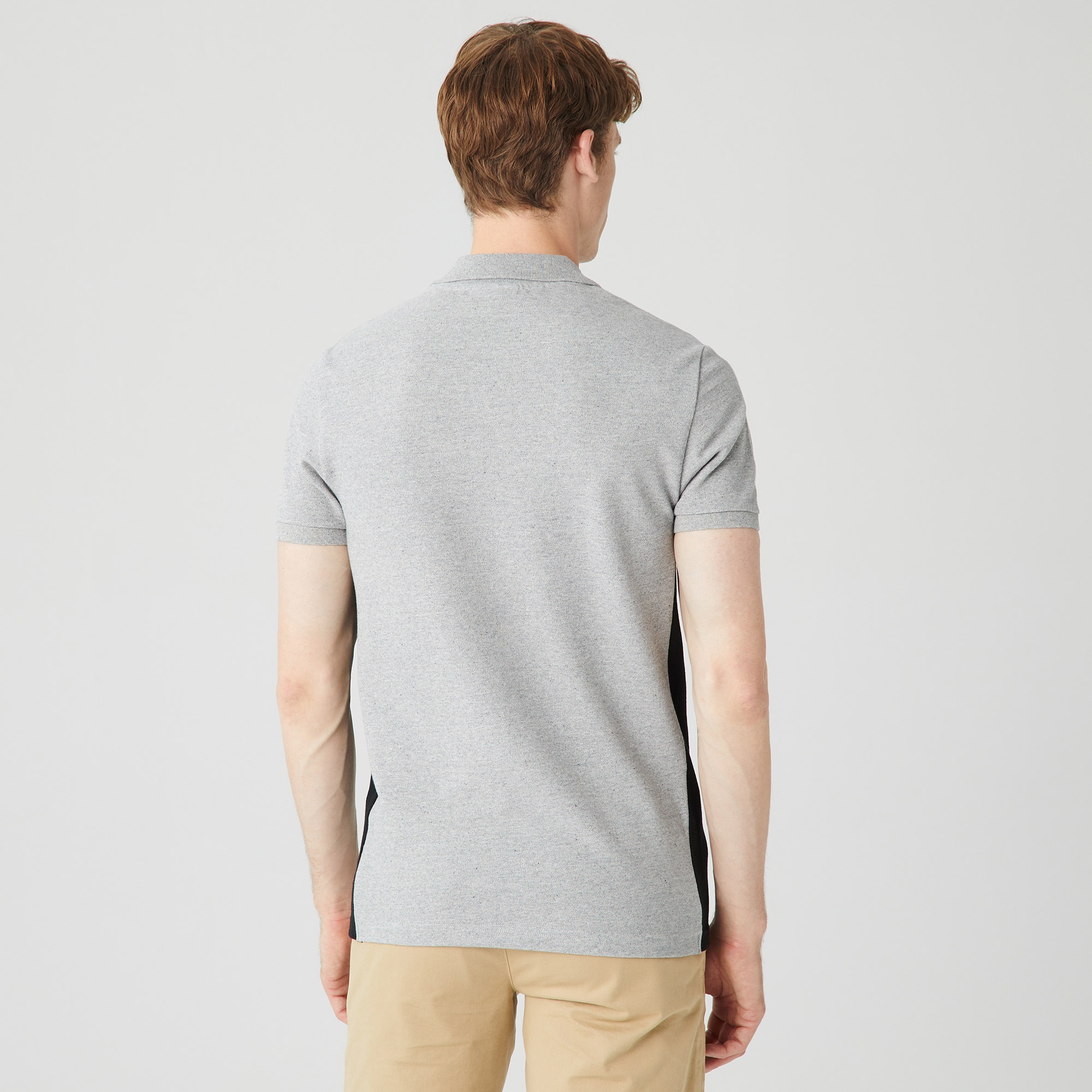 Lacoste Erkek Slim Fit Renk Bloklu Gri Polo