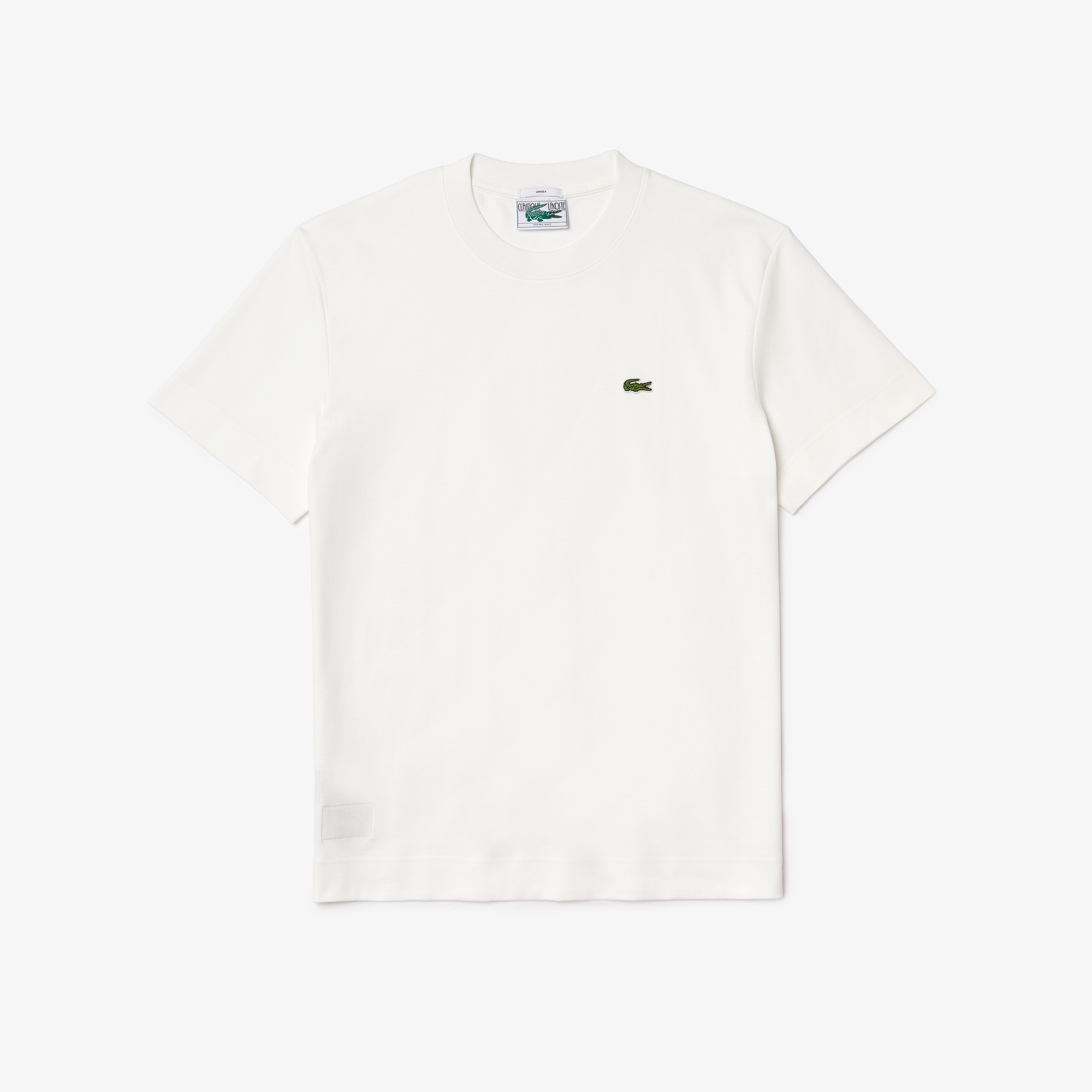 Lacoste Organik Pamuk Unisex Relaxed Fit Bisiklet Yaka Beyaz T-Shirt