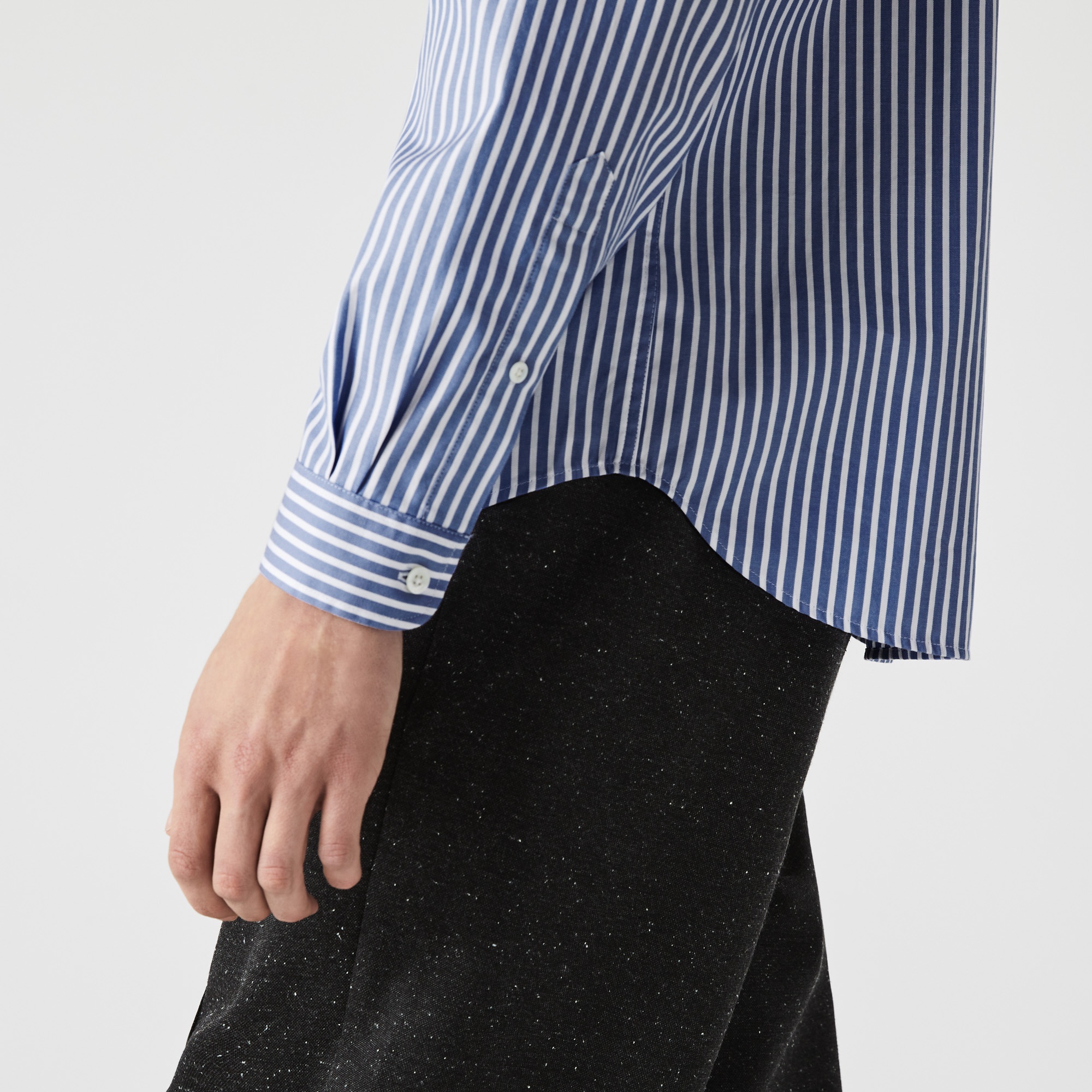 Lacoste Erkek Regular Fit Çizgili Mavi Gömlek
