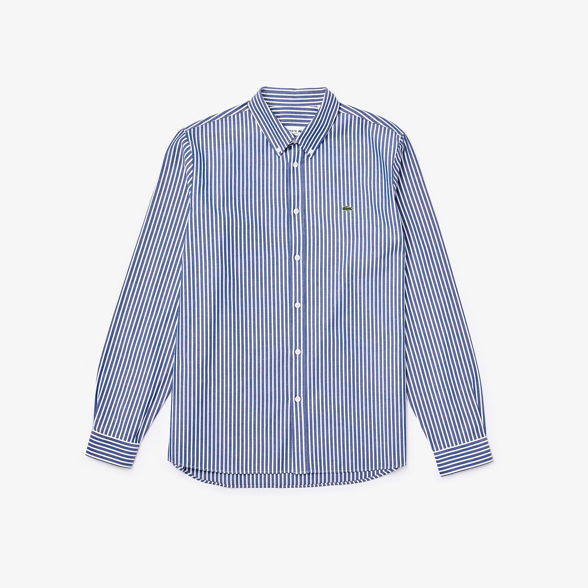 Lacoste Erkek Regular Fit Çizgili Mavi Gömlek