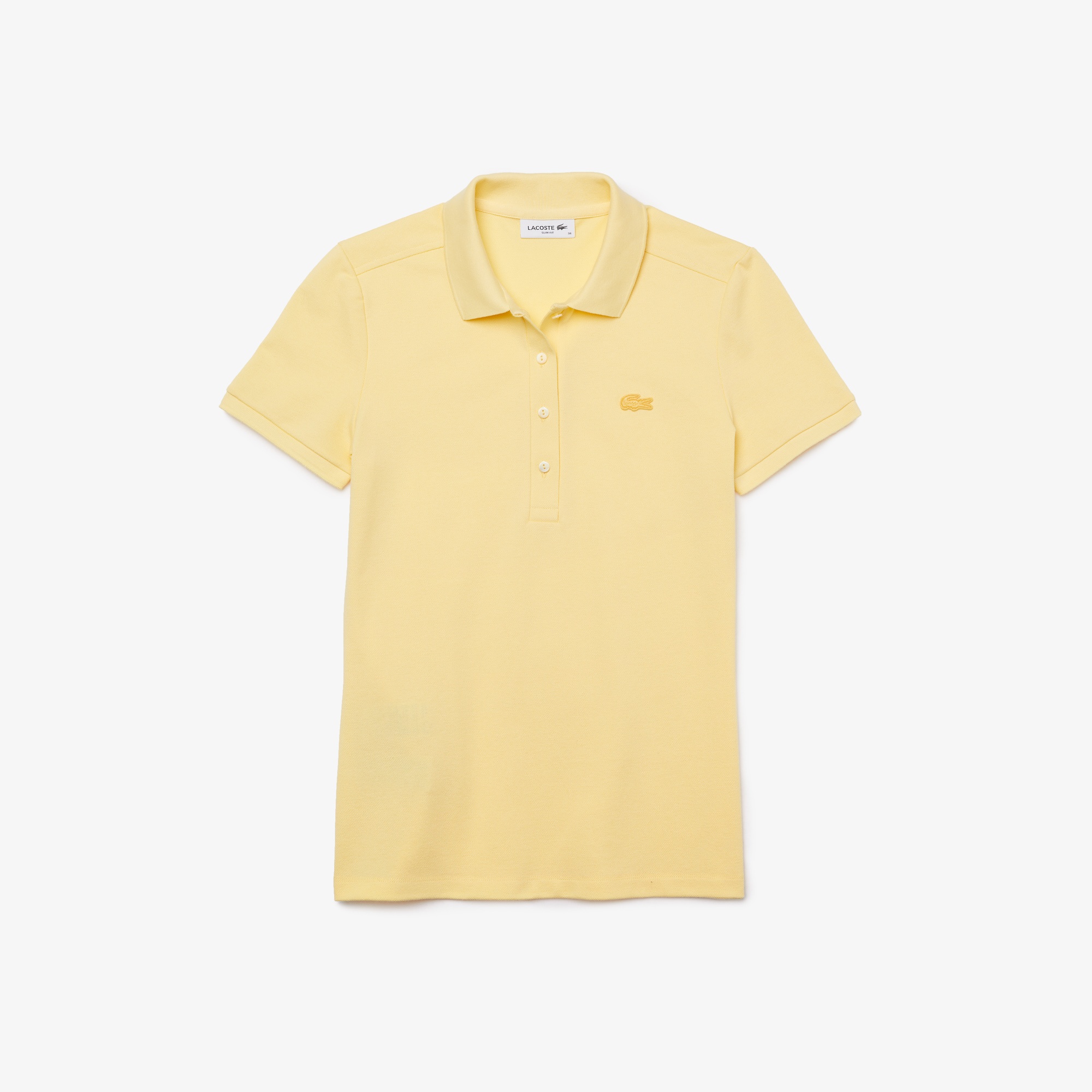 Lacoste Kadın Slim Fit Açık Sarı Polo