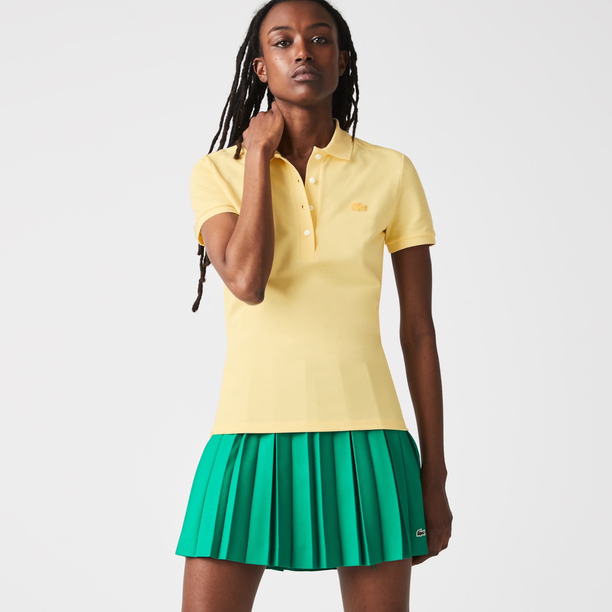 Lacoste Kadın Slim Fit Açık Sarı Polo