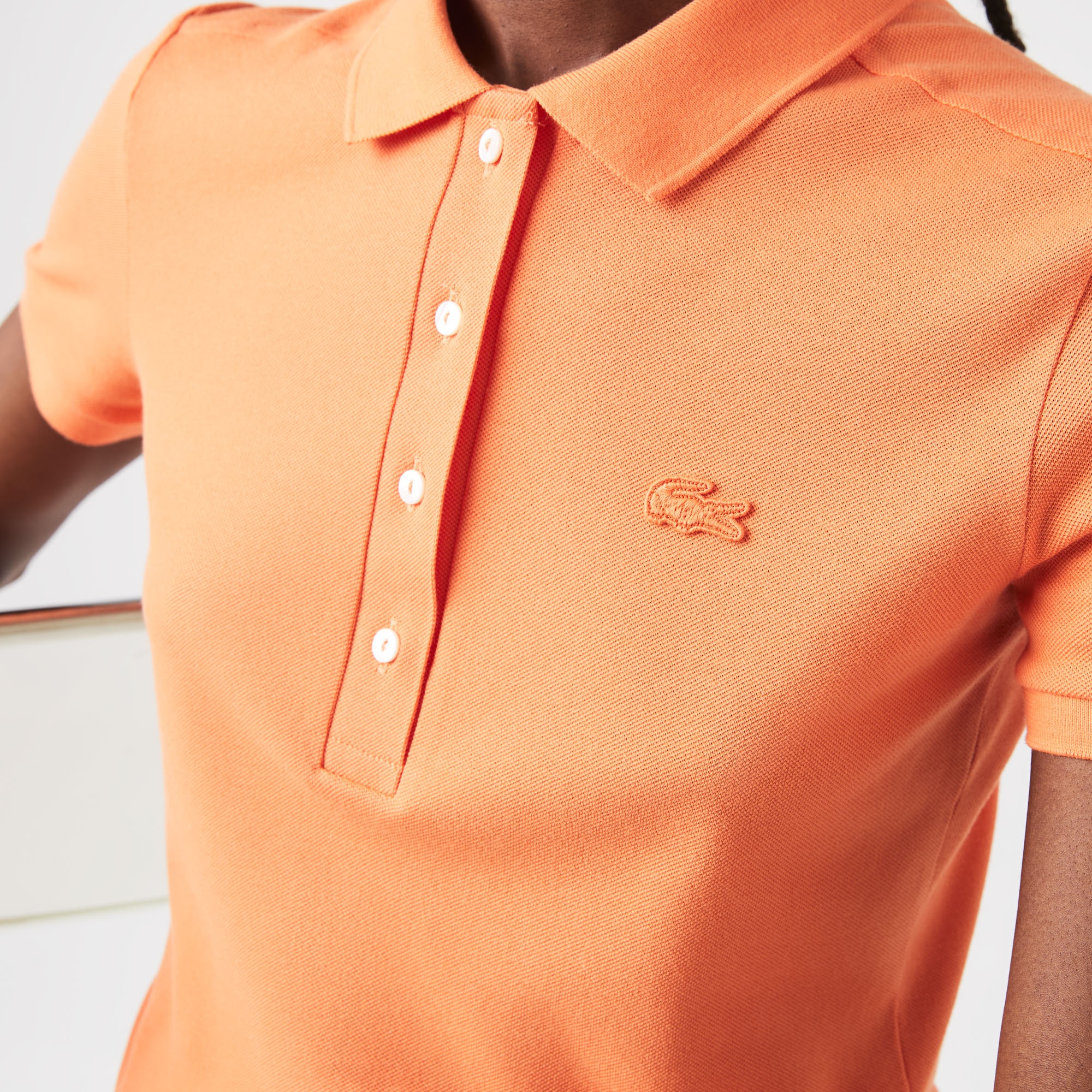 Lacoste Kadın Slim Fit Turuncu Polo