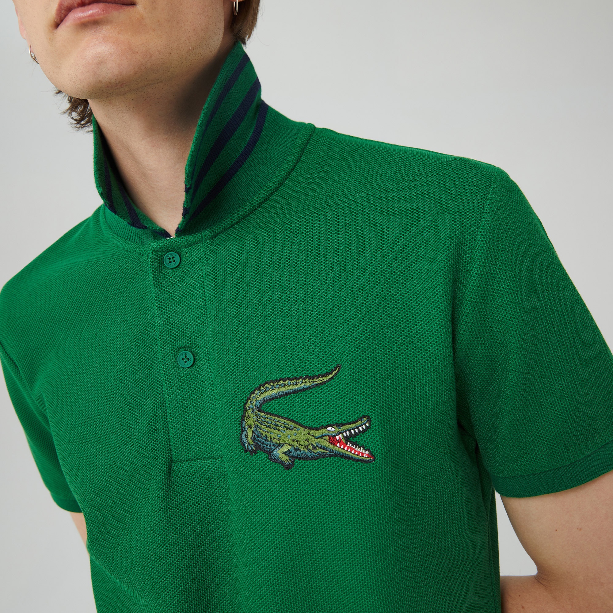 Lacoste Erkek Slim Fit Baskılı Yeşil Polo