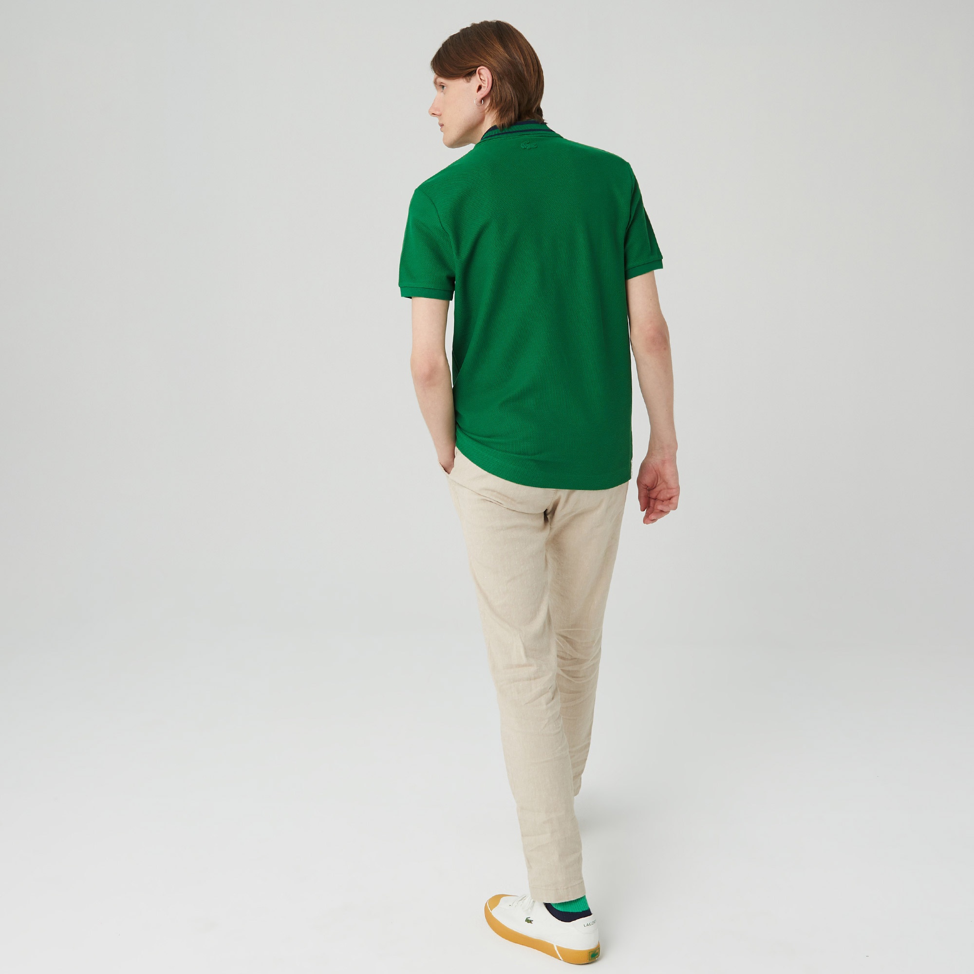 Lacoste Erkek Slim Fit Baskılı Yeşil Polo