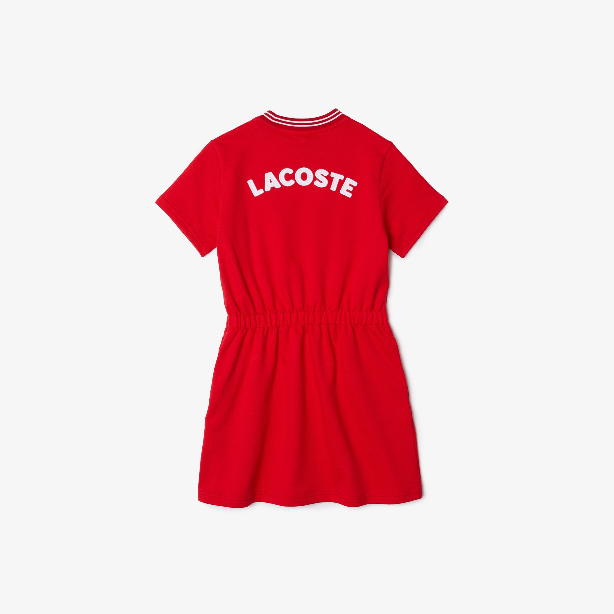 Lacoste Kız Çocuk Kısa Kollu Bisiklet Yaka Kırmızı Elbise
