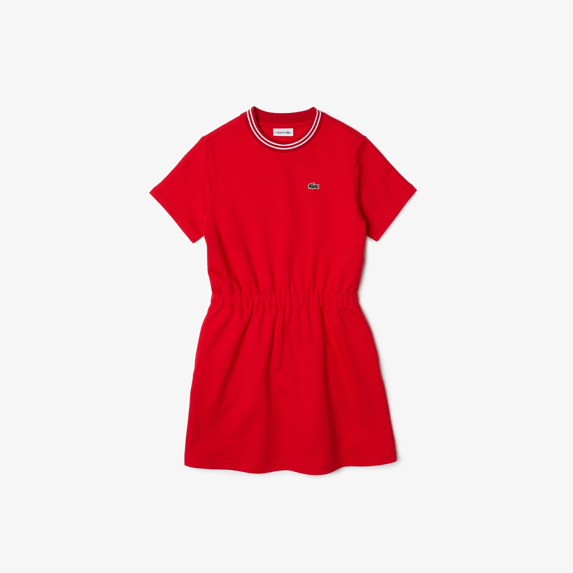 Lacoste Kız Çocuk Kısa Kollu Bisiklet Yaka Kırmızı Elbise