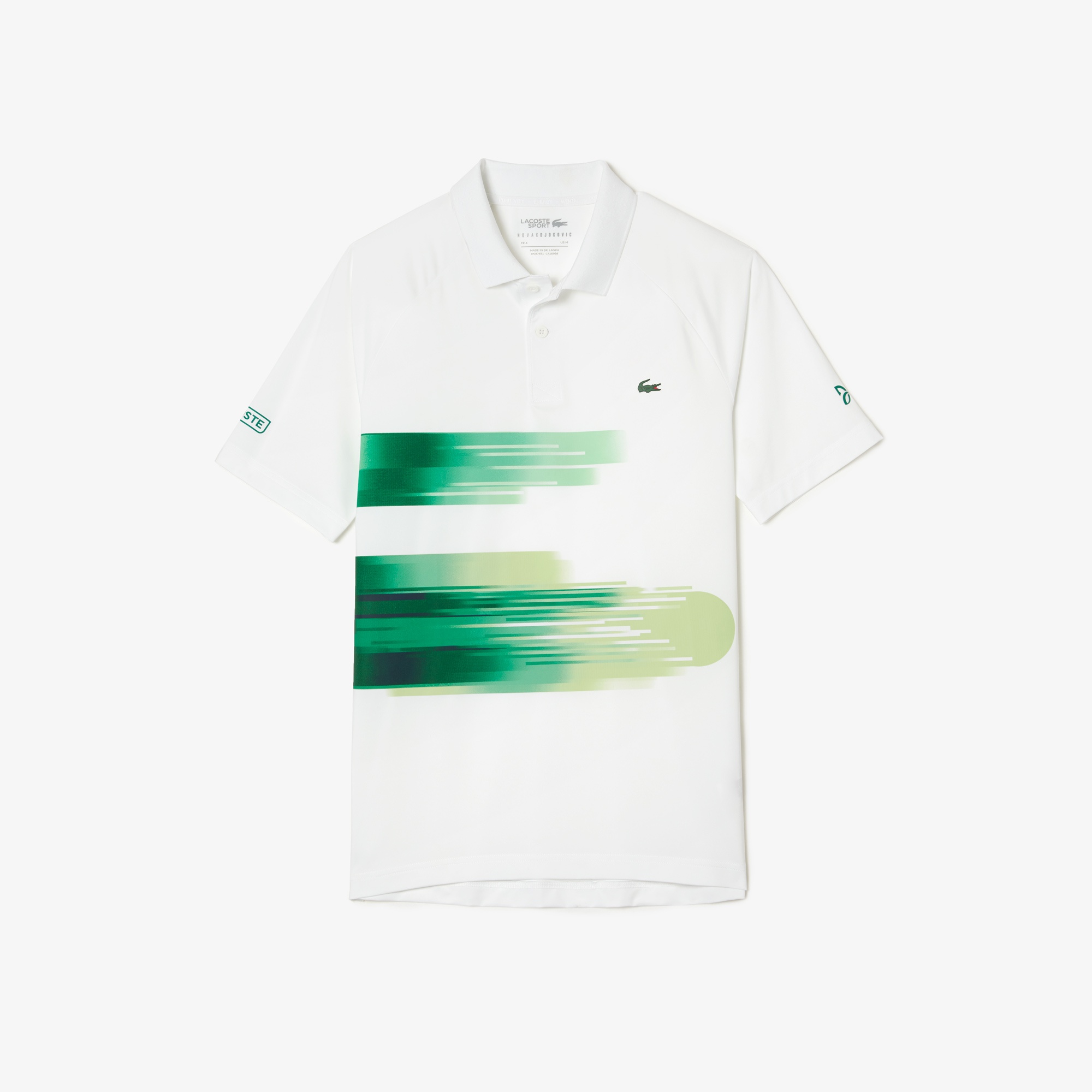 Lacoste SPORT x Novak Djokovic Erkek Regular Fit Desenli Beyaz Polo