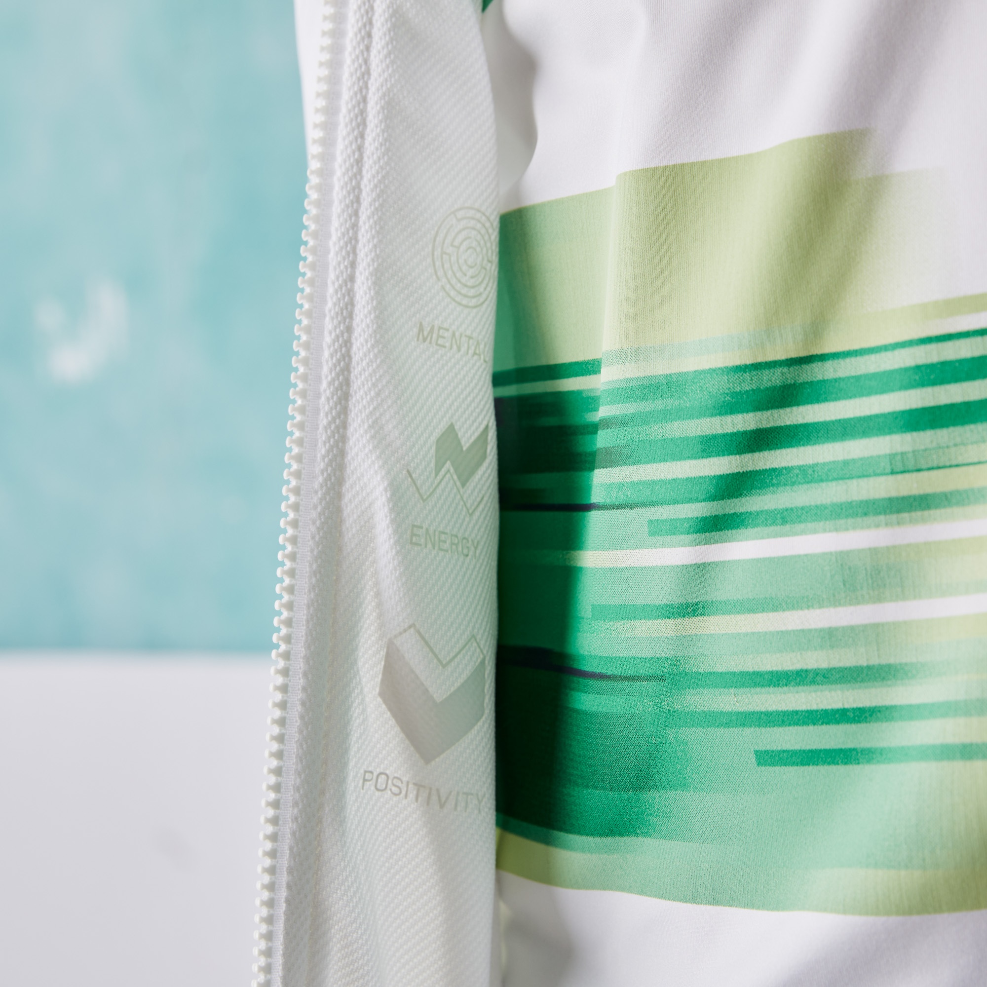 Lacoste SPORT x Novak Djokovic Erkek Regular Fit Fermuarlı Desenli Beyaz Sweatshirt