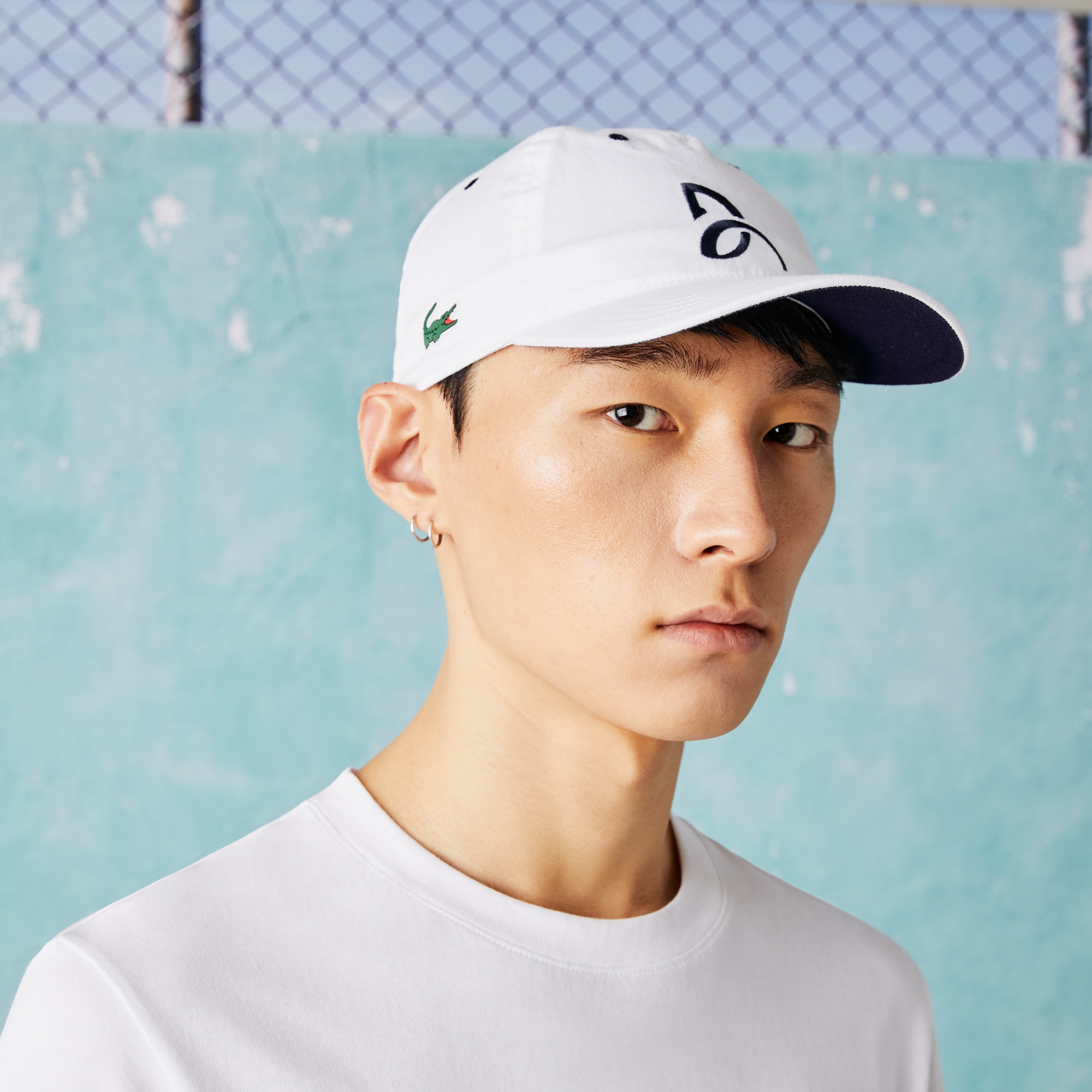 Lacoste SPORT x Novak Djokovic Erkek Regular Fit Bisiklet Yaka Baskılı Beyaz T-Shirt