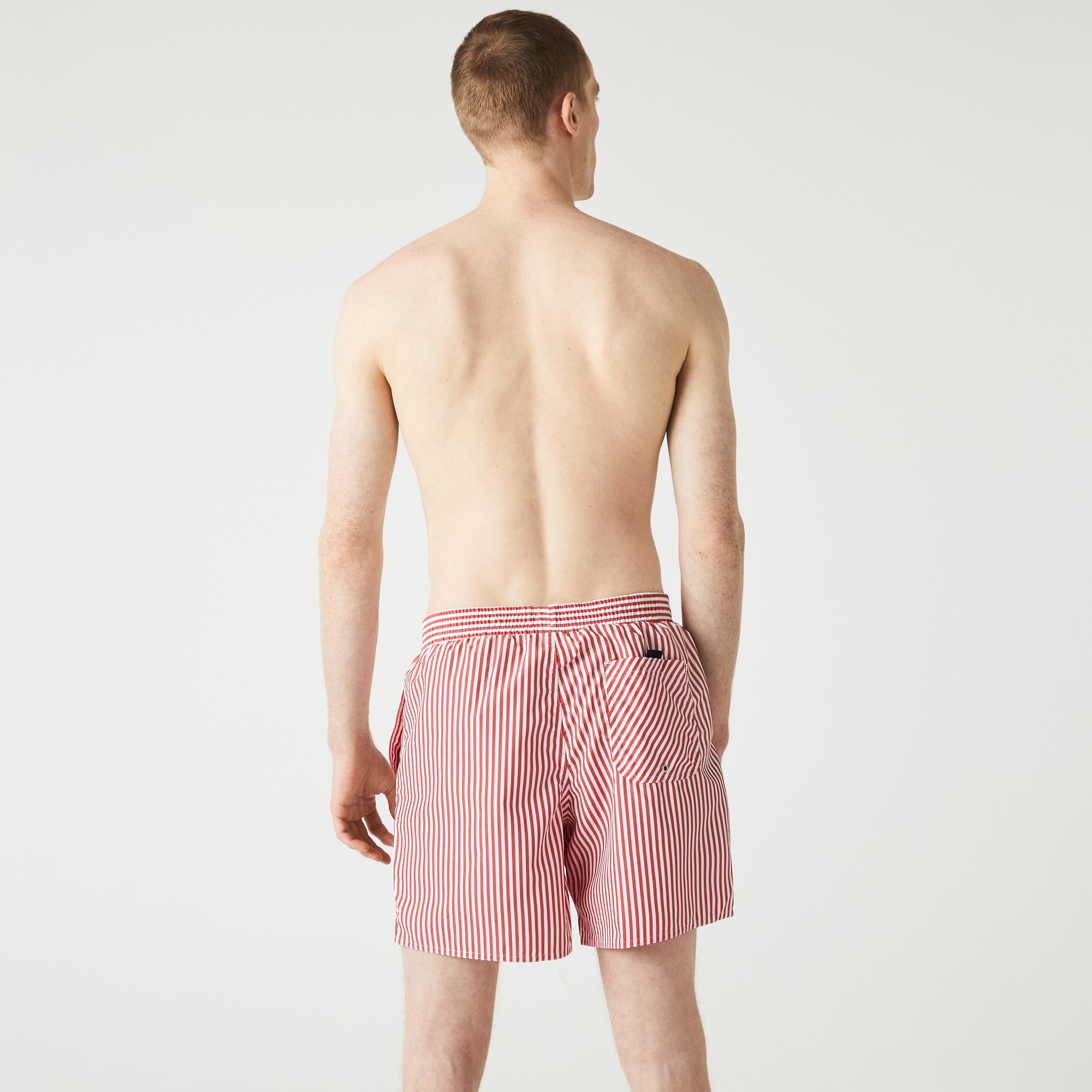 Lacoste Erkek Çizgili Kırmızı Mayo