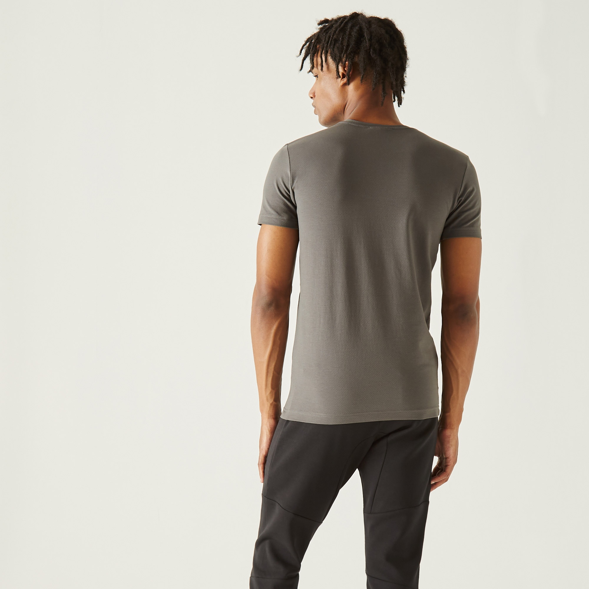 Lacoste Erkek Slim Fit Bisiklet Yaka Gri T-Shirt