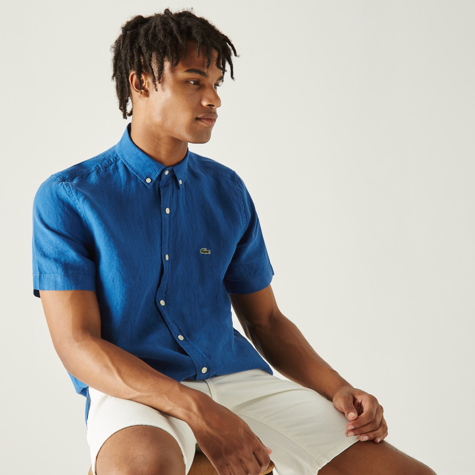 Lacoste Erkek Regular Fit Kısa Kollu Lacivert Gömlek