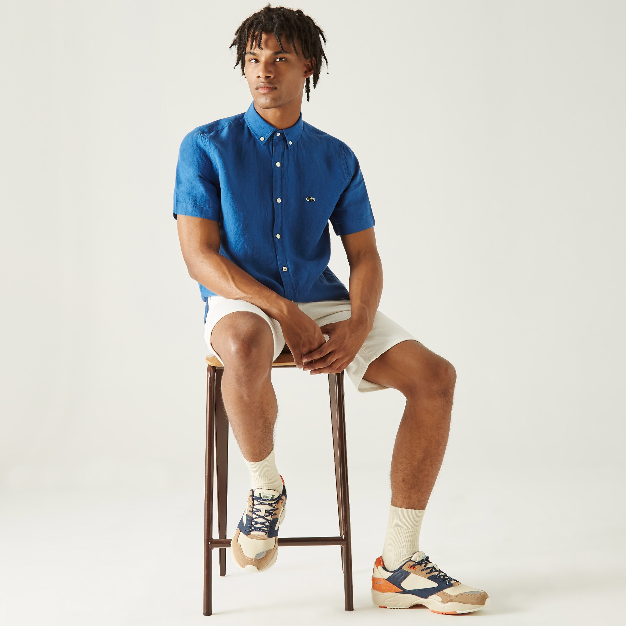 Lacoste Erkek Regular Fit Kısa Kollu Lacivert Gömlek