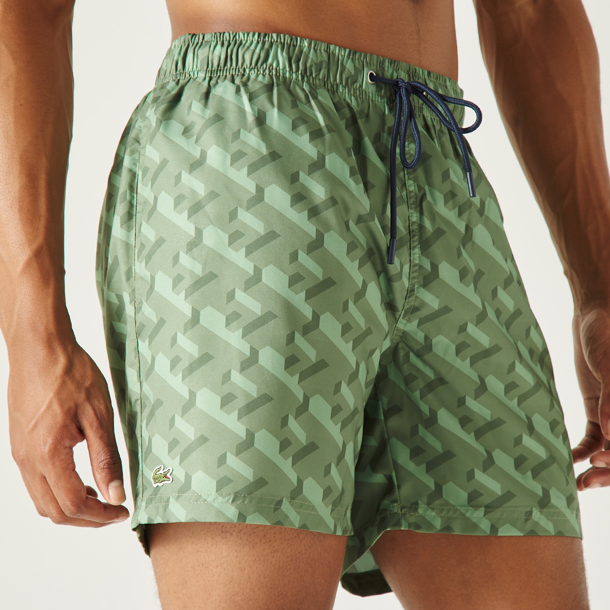 Lacoste Erkek Desenli Yeşil Mayo