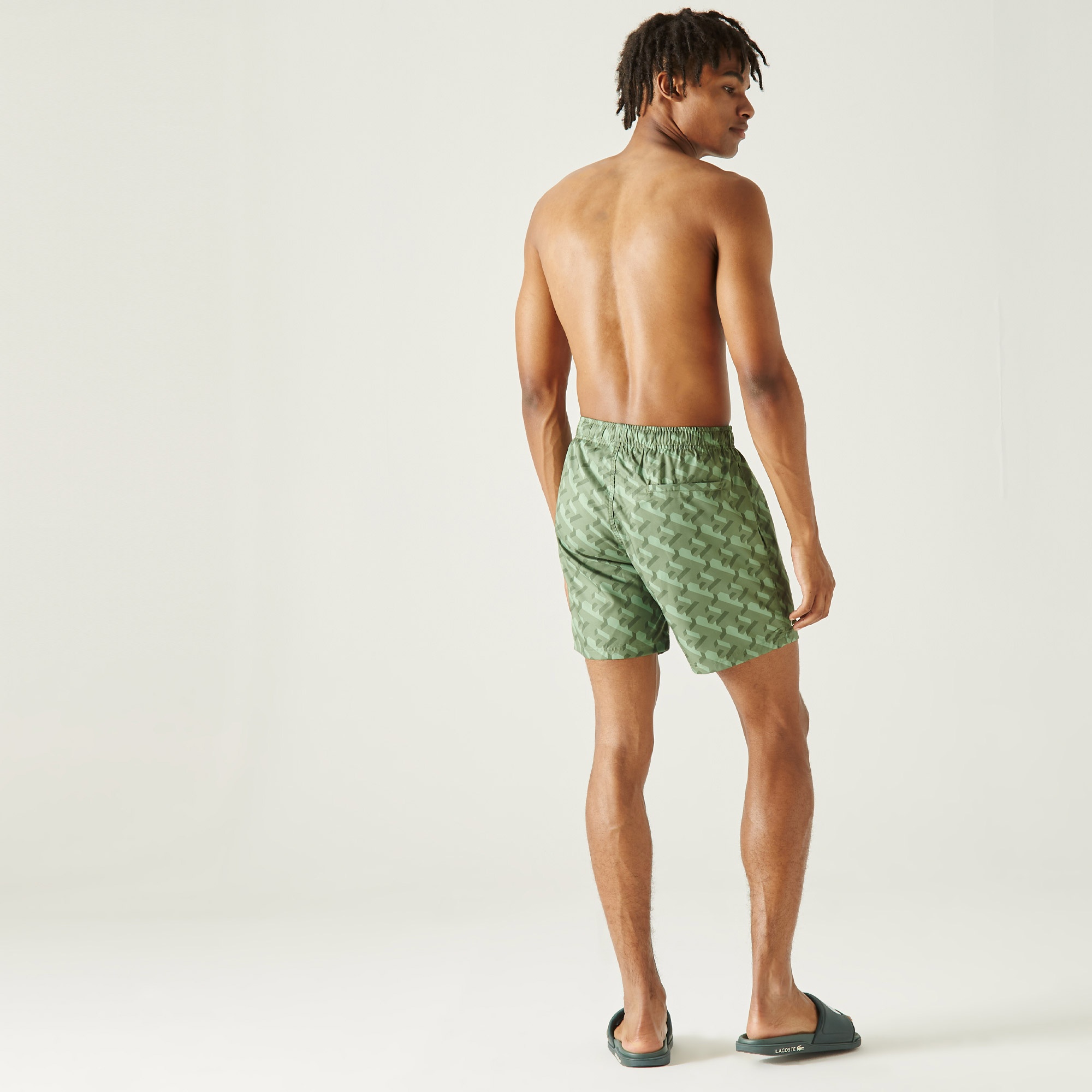 Lacoste Erkek Desenli Yeşil Mayo