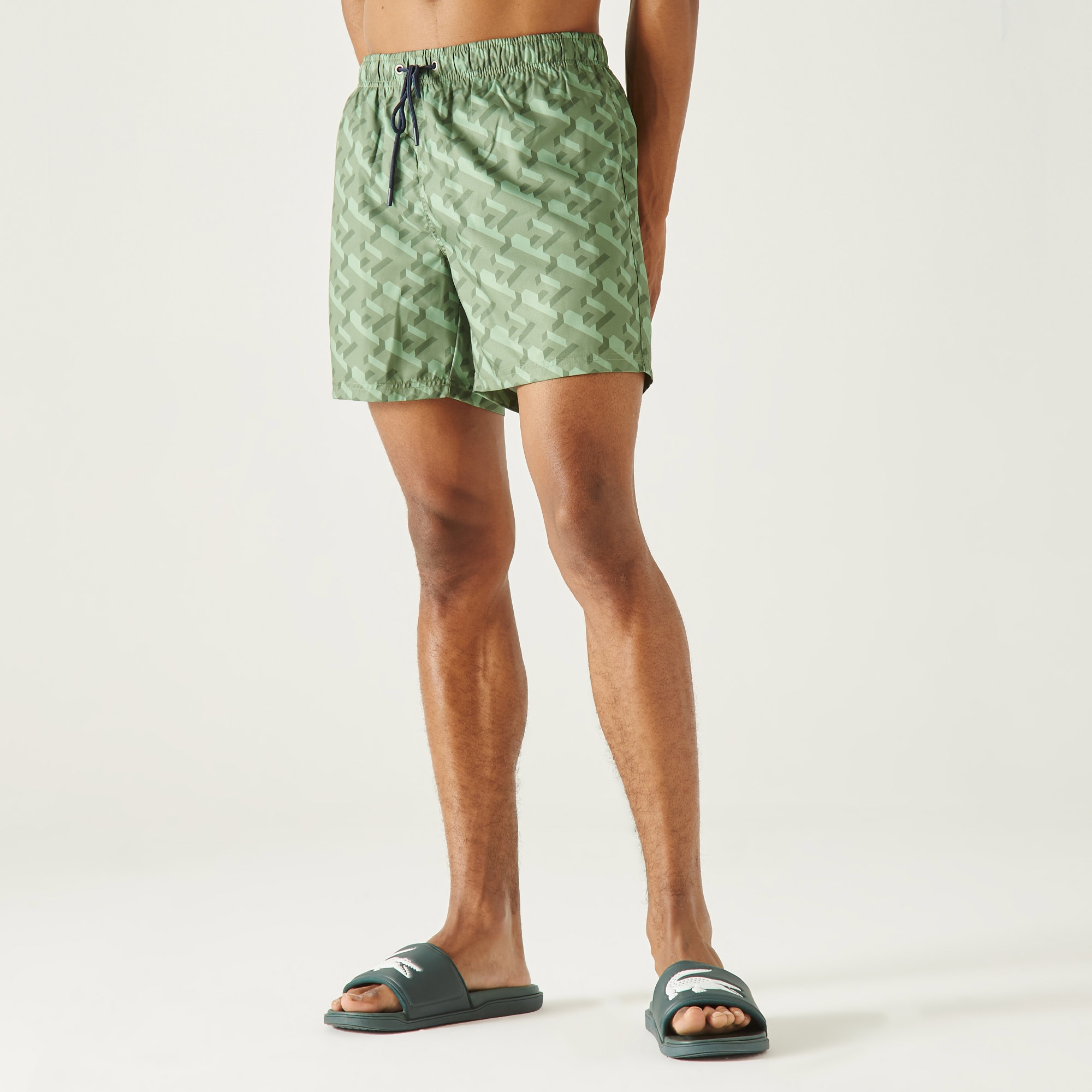 Lacoste Erkek Desenli Yeşil Mayo