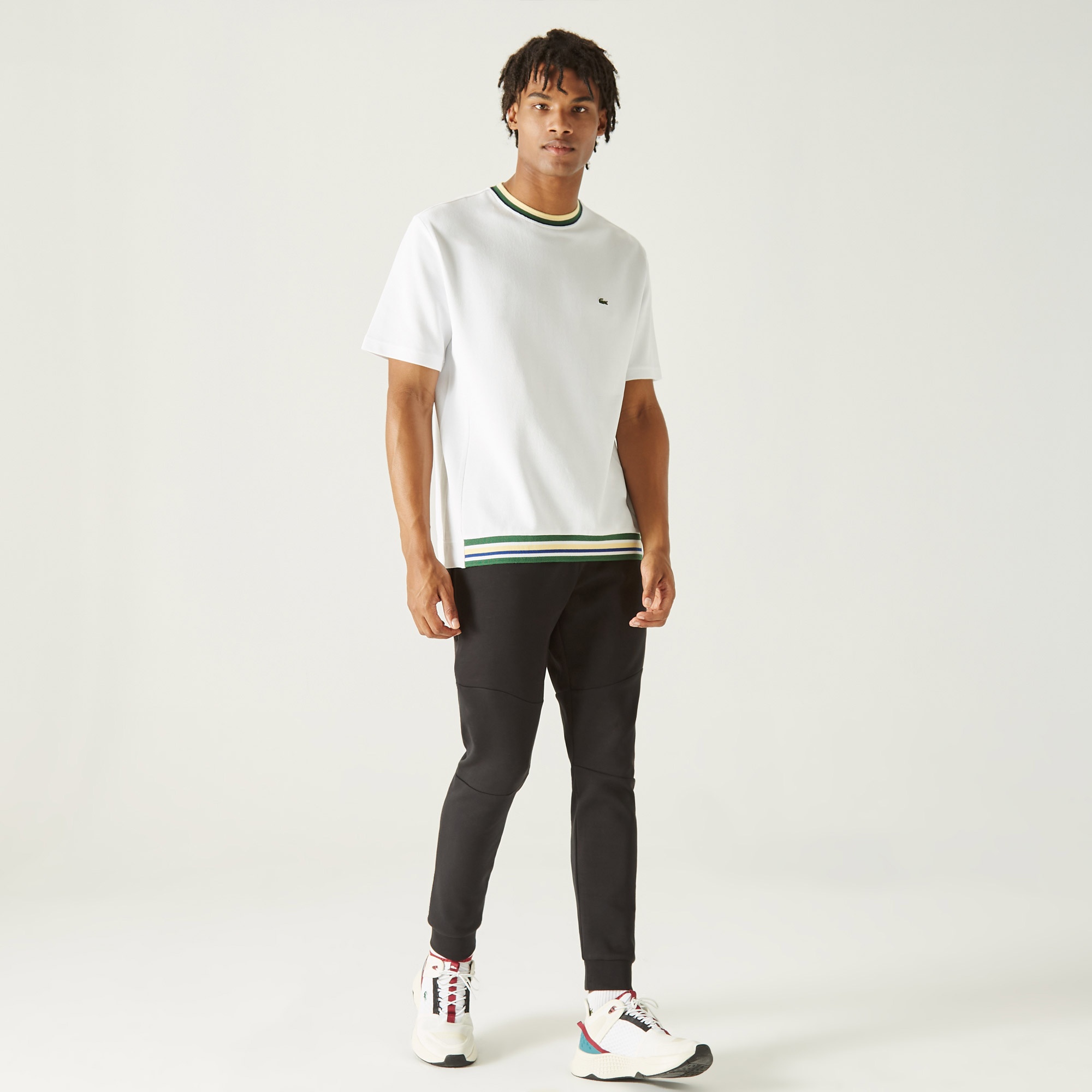 Lacoste Erkek Relaxed Fit Bisiklet Yaka Beyaz T-Shirt